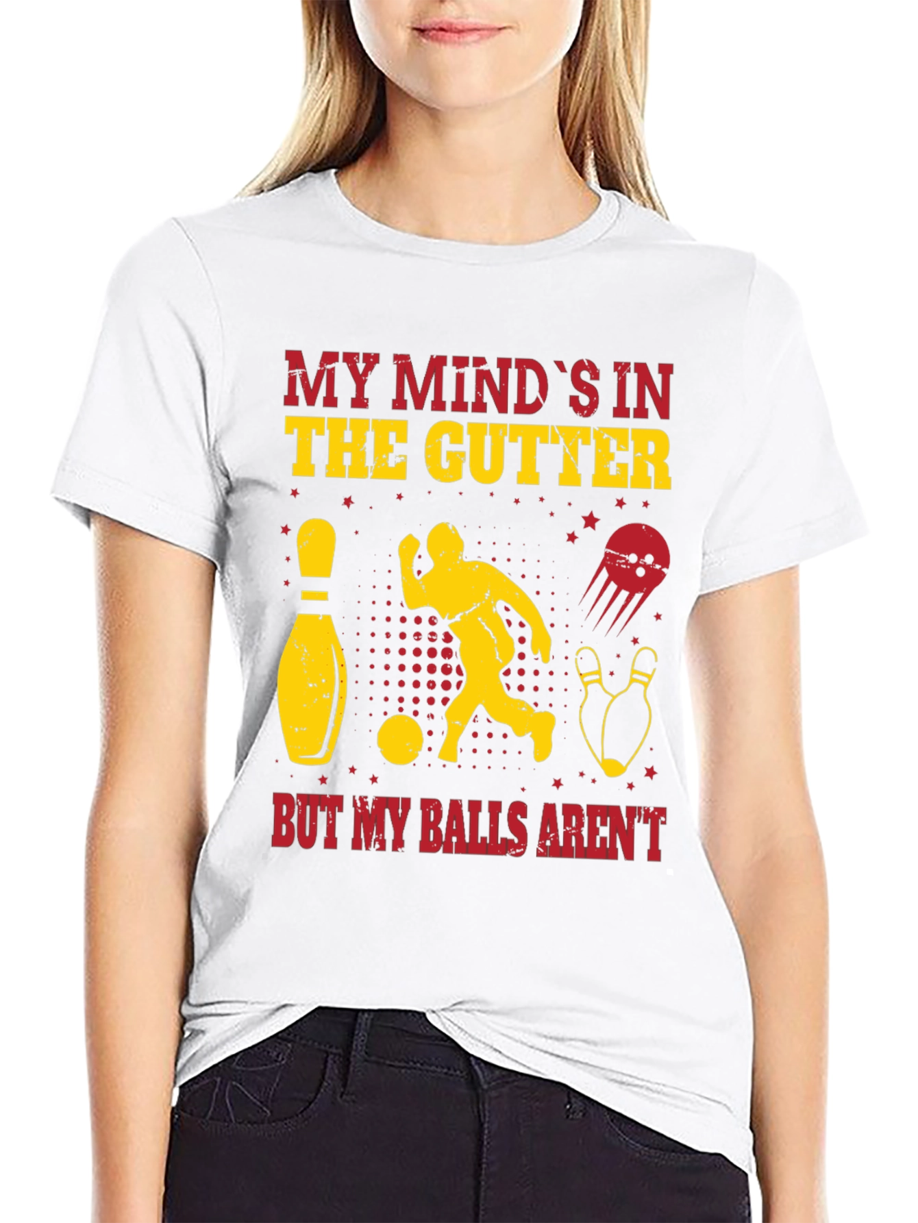 Funny Bowling T-Shirt - My Minds In the Gutter