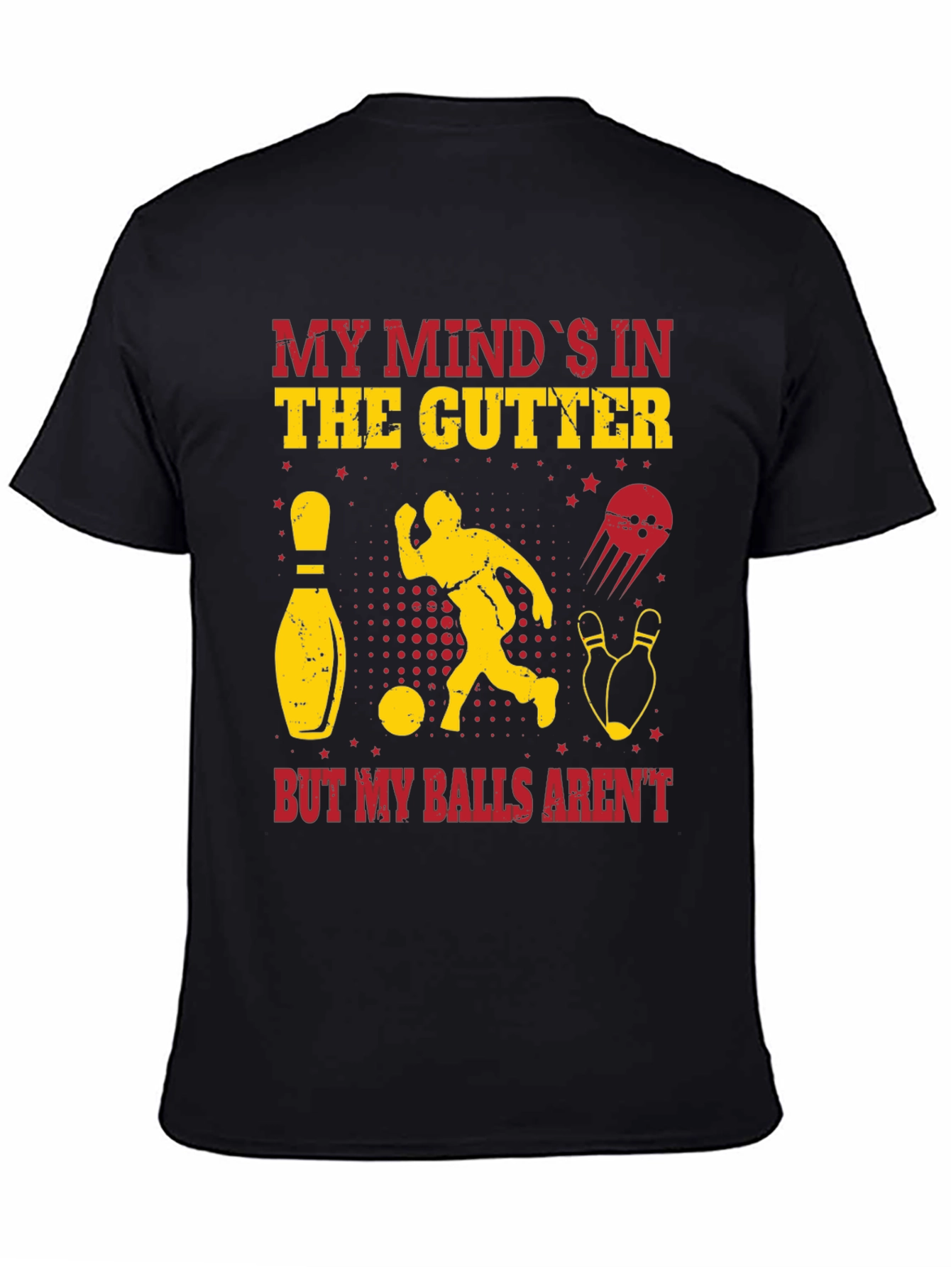 Funny Bowling T-Shirt - My Minds In the Gutter