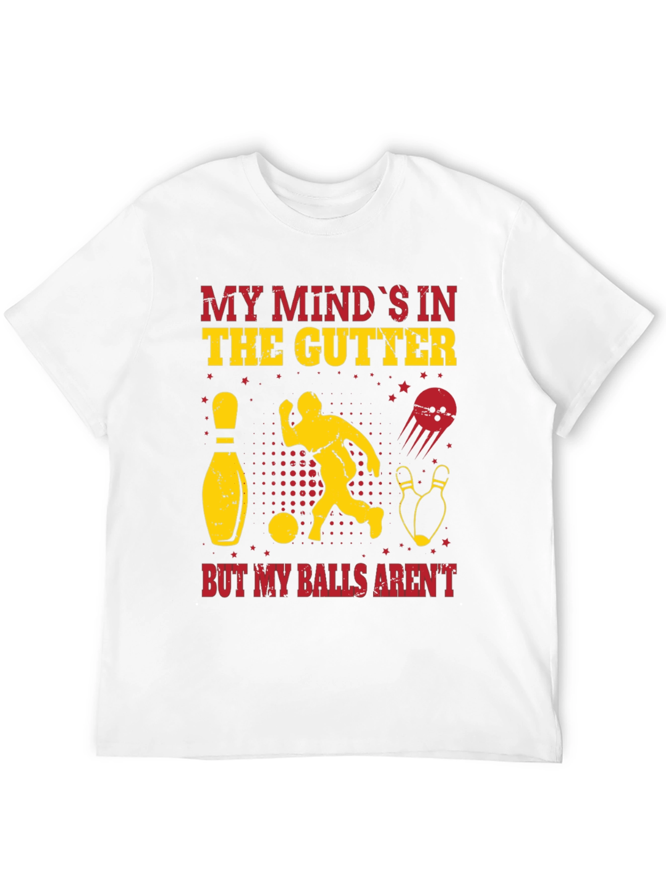 Funny Bowling T-Shirt - My Minds In the Gutter