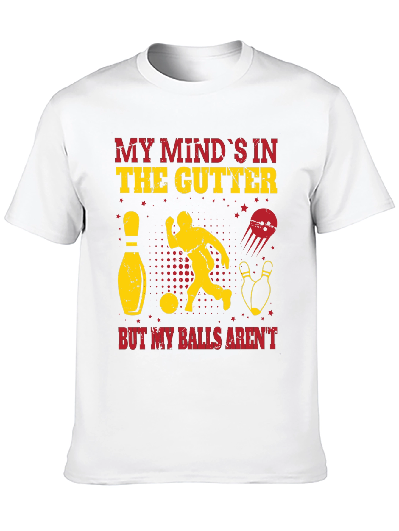 Funny Bowling T-Shirt - My Minds In the Gutter