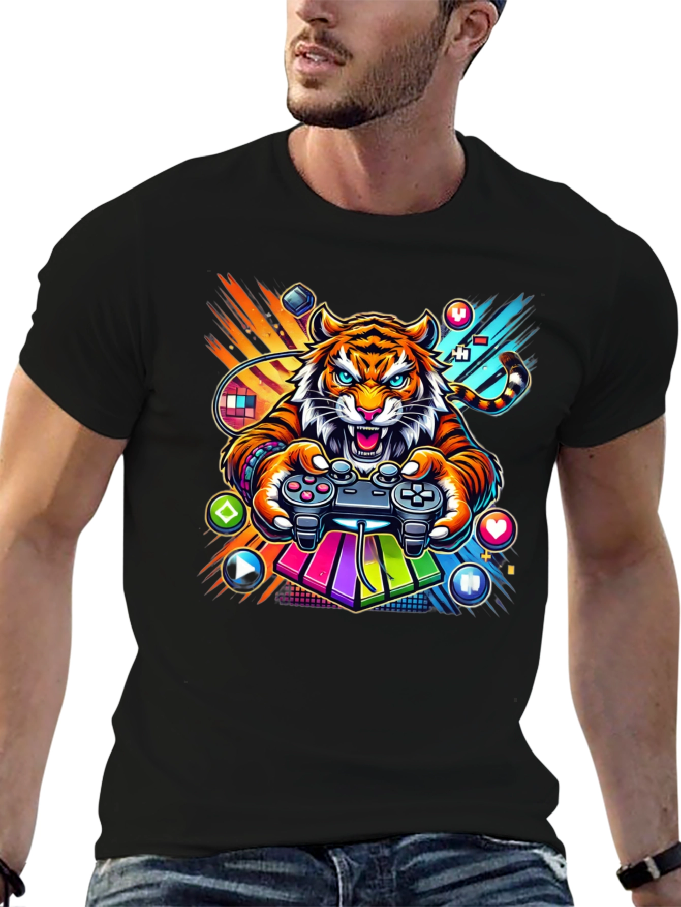 Gaming Tiger Graphic Tee - Gamer Style