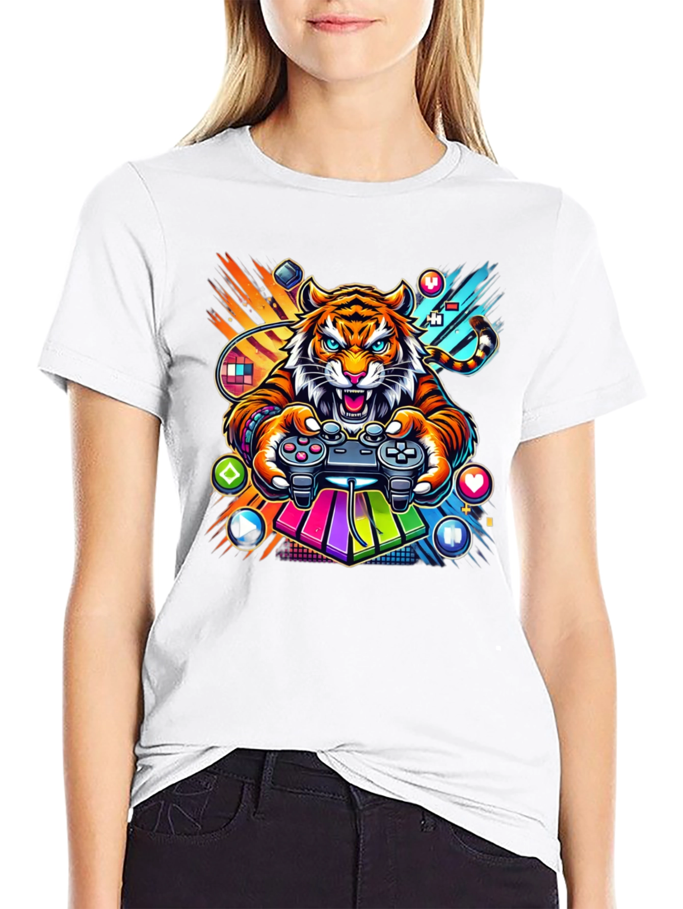 Gaming Tiger Graphic Tee - Gamer Style