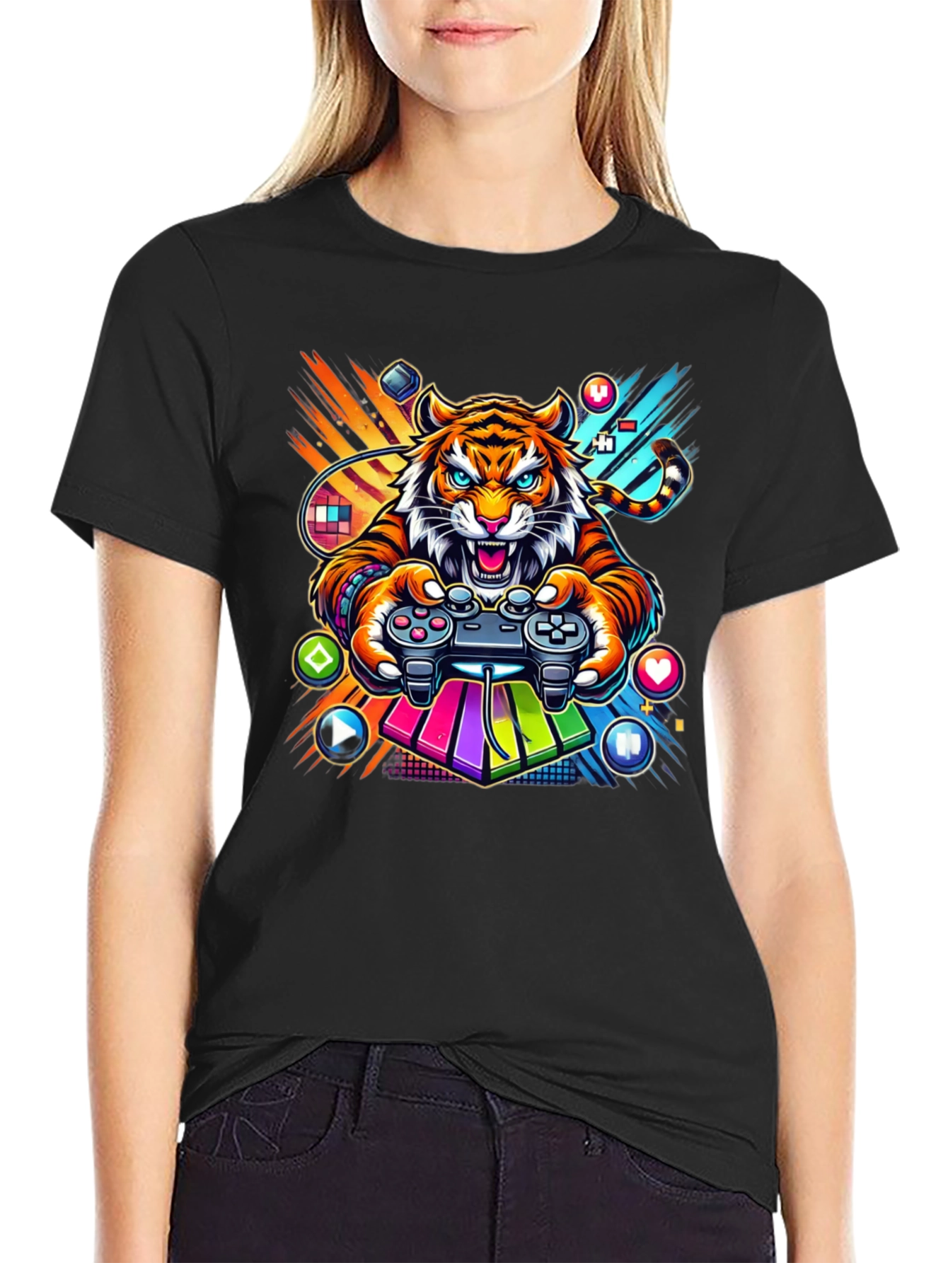 Gaming Tiger Graphic Tee - Gamer Style