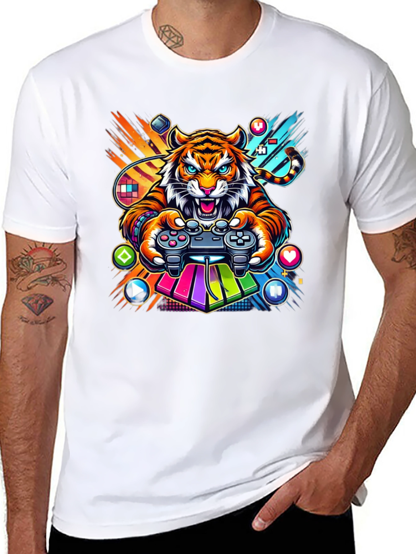 Gaming Tiger Graphic Tee - Gamer Style