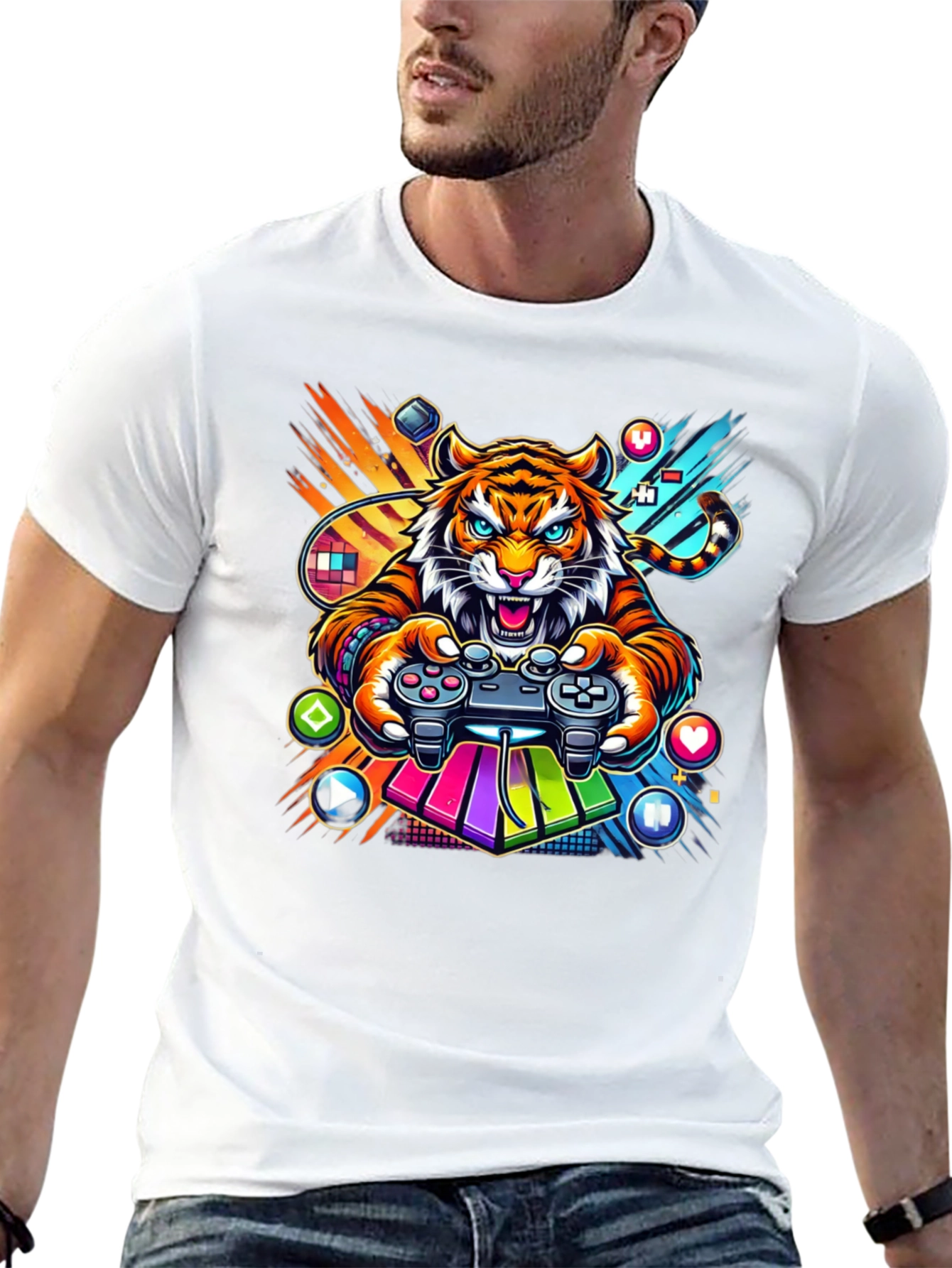 Gaming Tiger Graphic Tee - Gamer Style