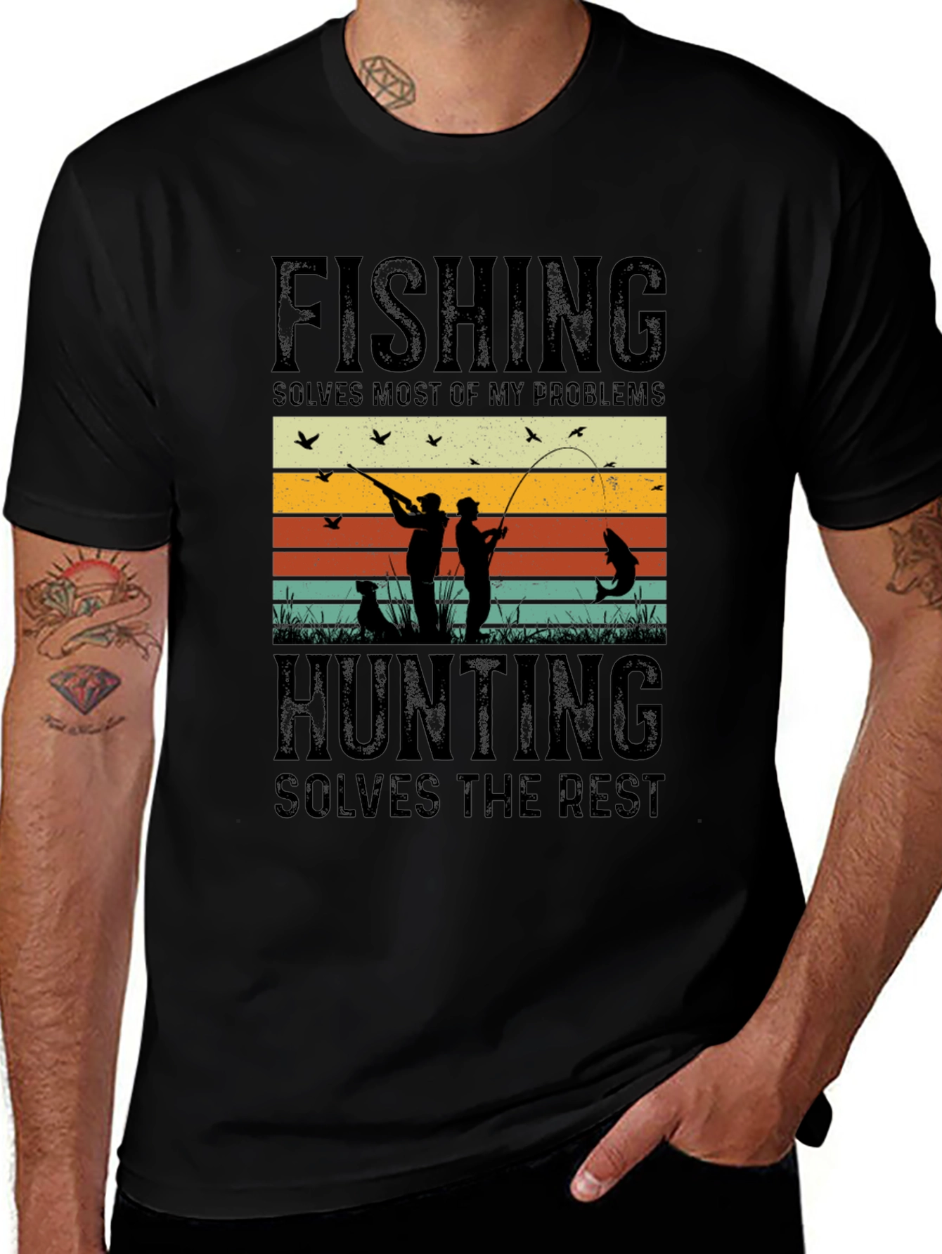 Fishing and Hunting Graphic T-Shirt