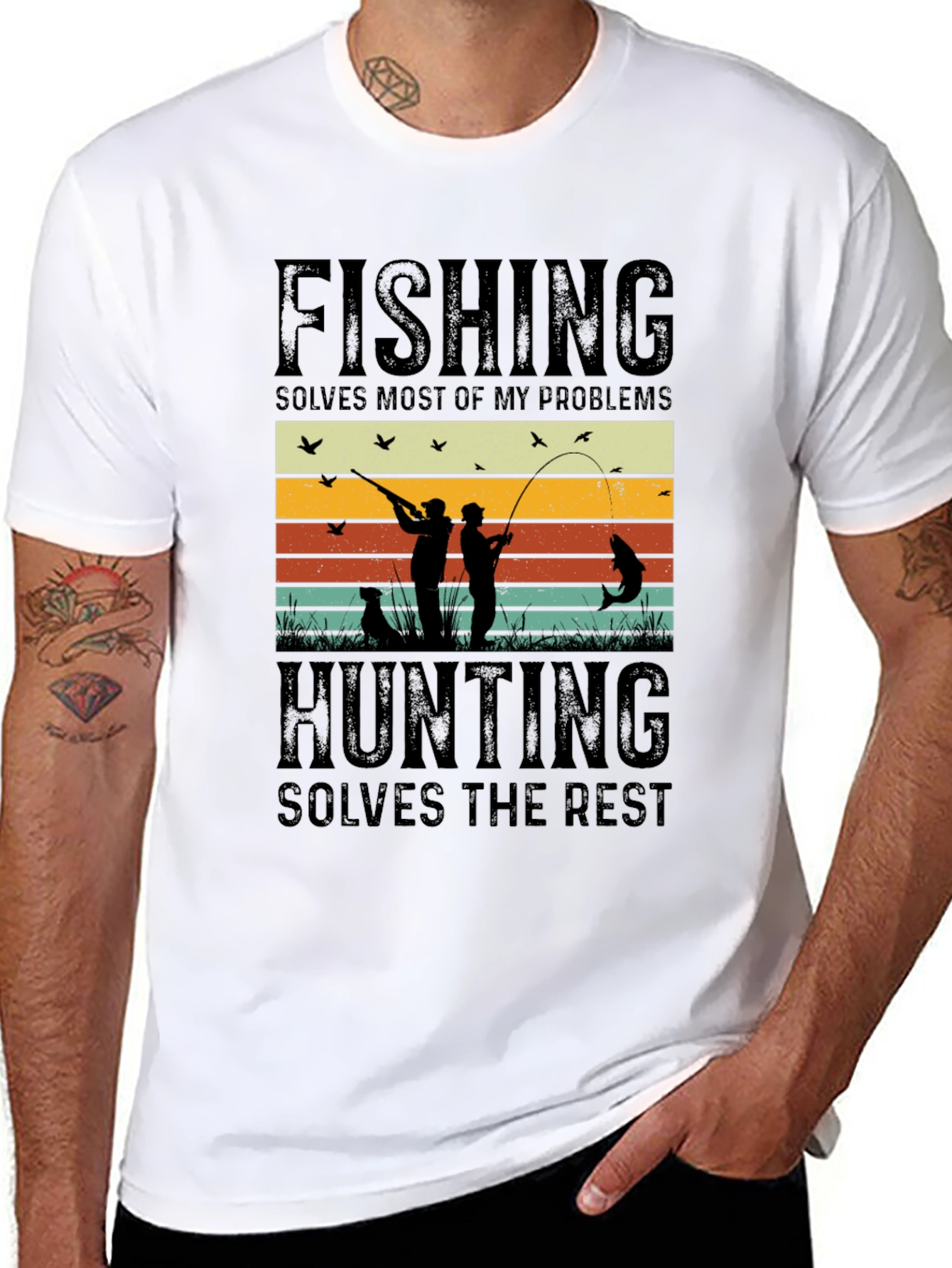 Fishing and Hunting Graphic T-Shirt
