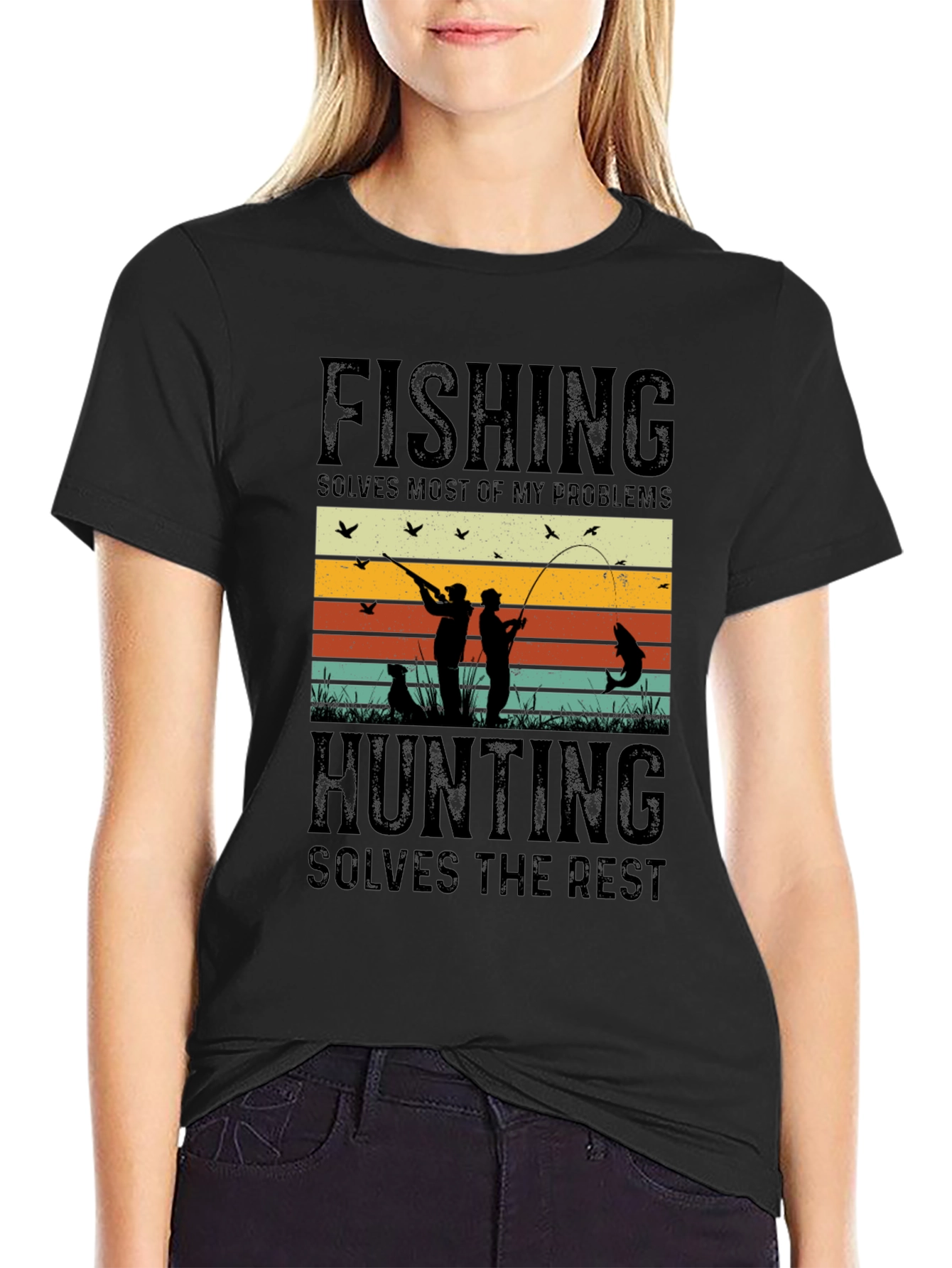 Fishing and Hunting Graphic T-Shirt