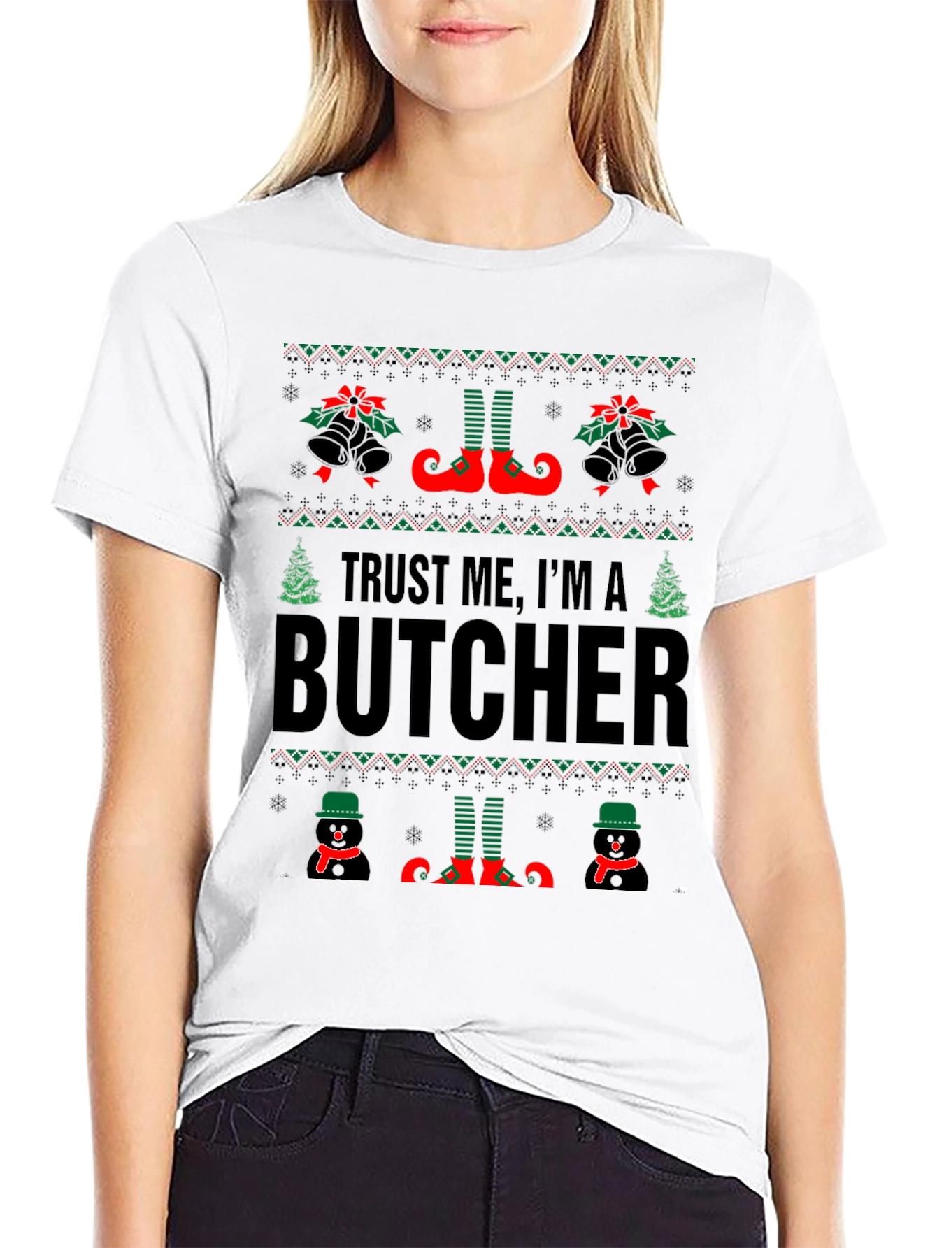 Trust Me Im A Butcher Ugly Christmas Sweater T-Shirt
