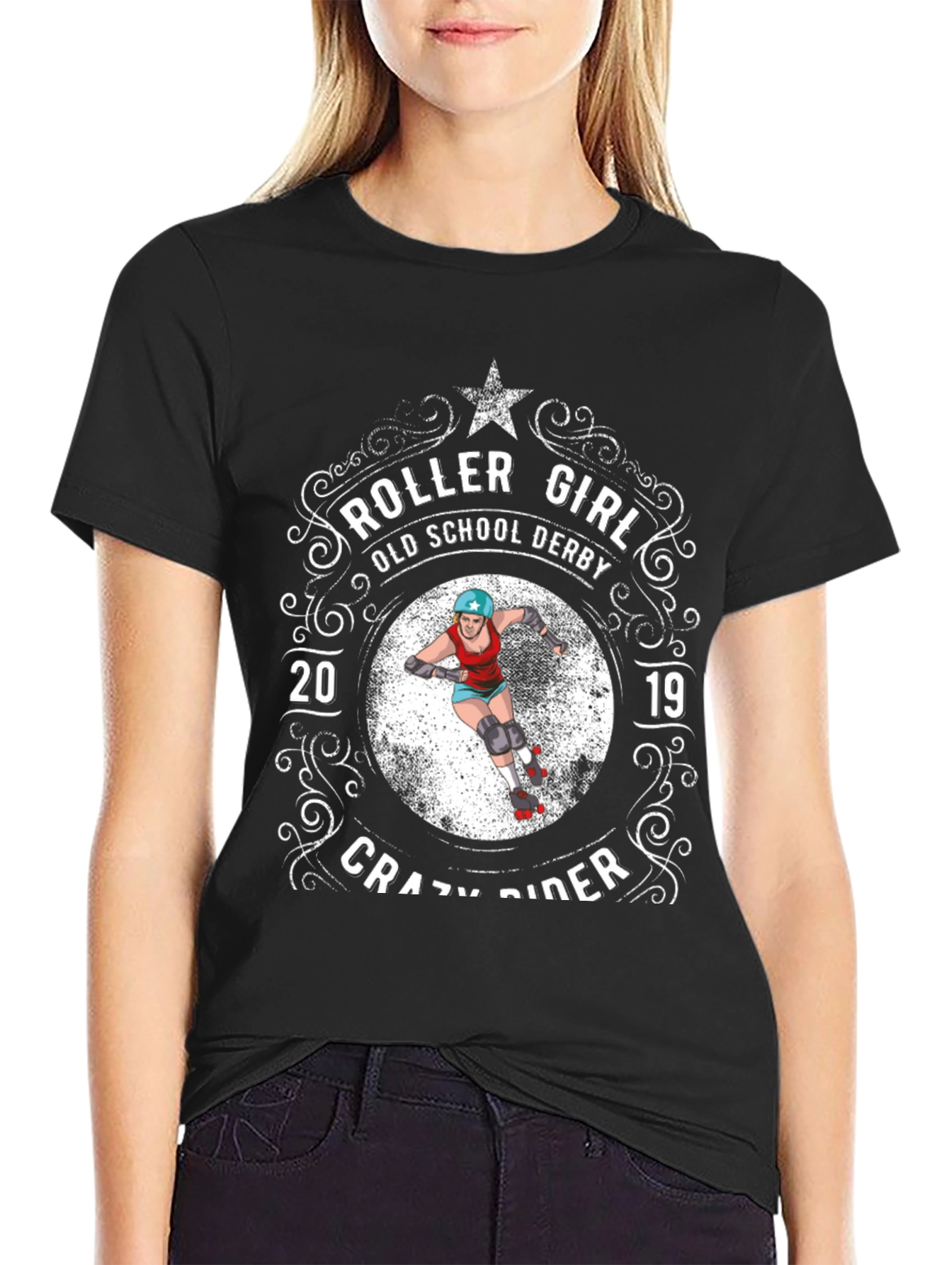 Roller Girl Old School Derby Crazy Rider T-Shirt