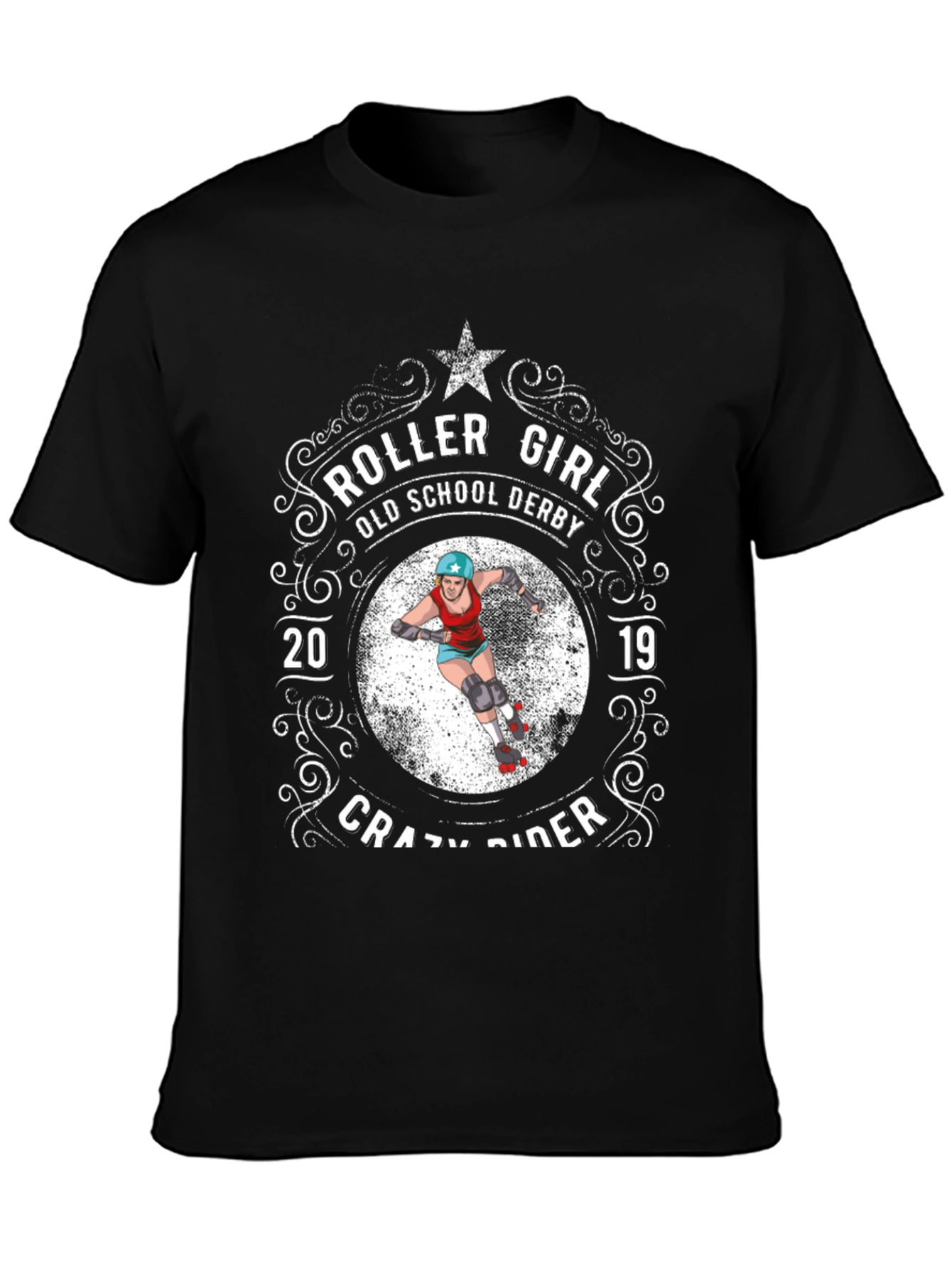 Roller Girl Old School Derby Crazy Rider T-Shirt