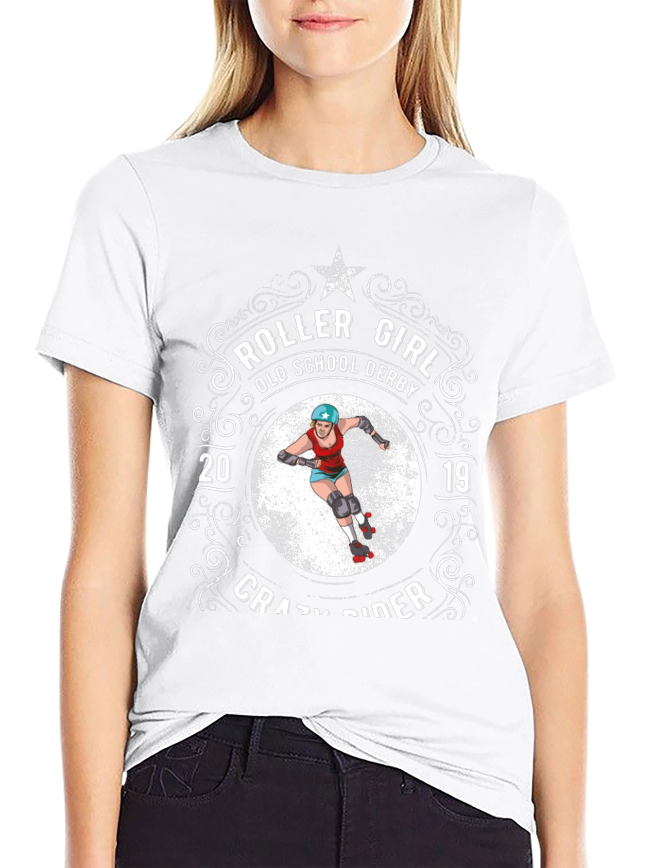 Roller Girl Old School Derby Crazy Rider T-Shirt