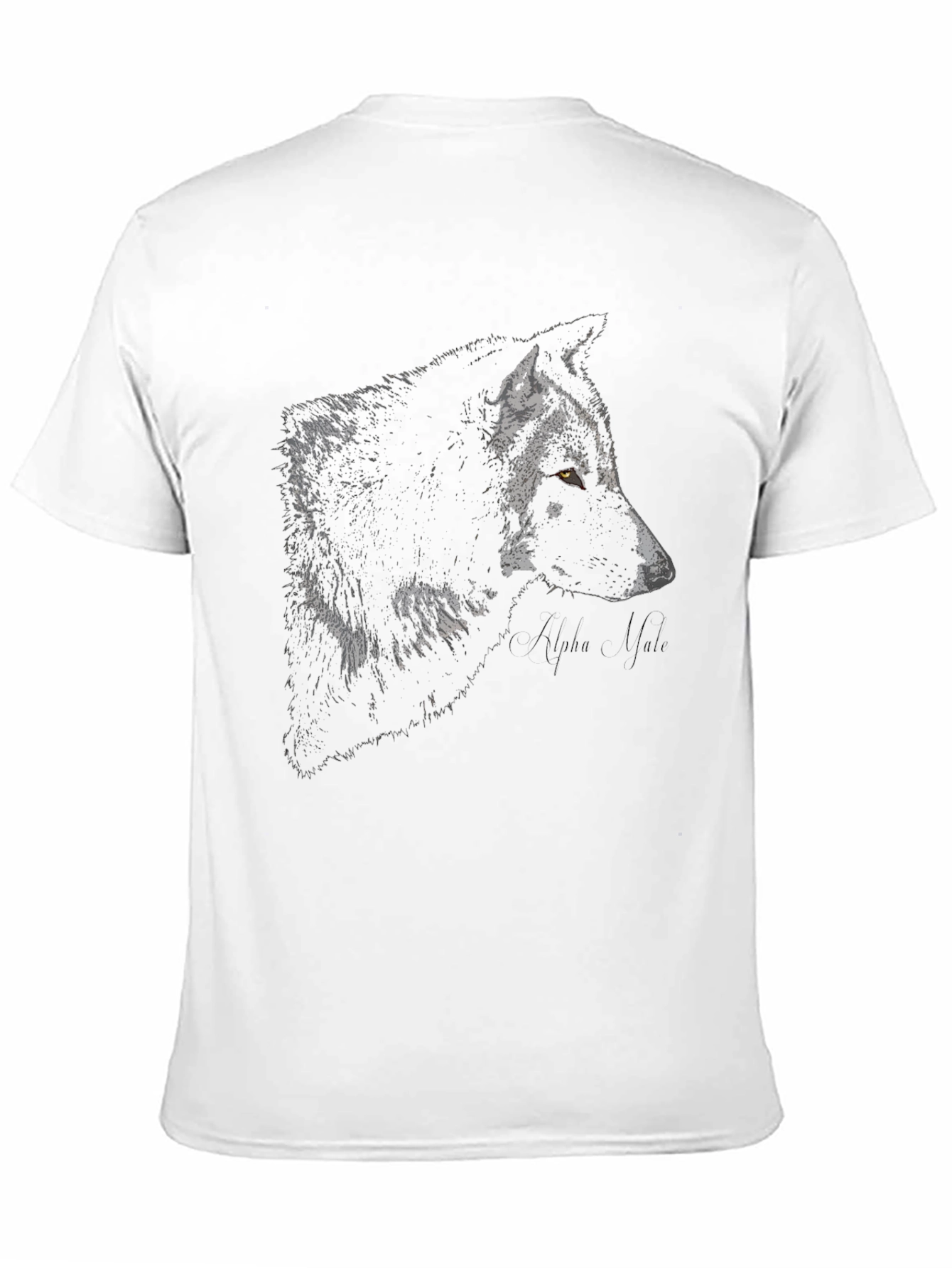 Alpha Wolf Graphic Tee - Black Cotton Blend
