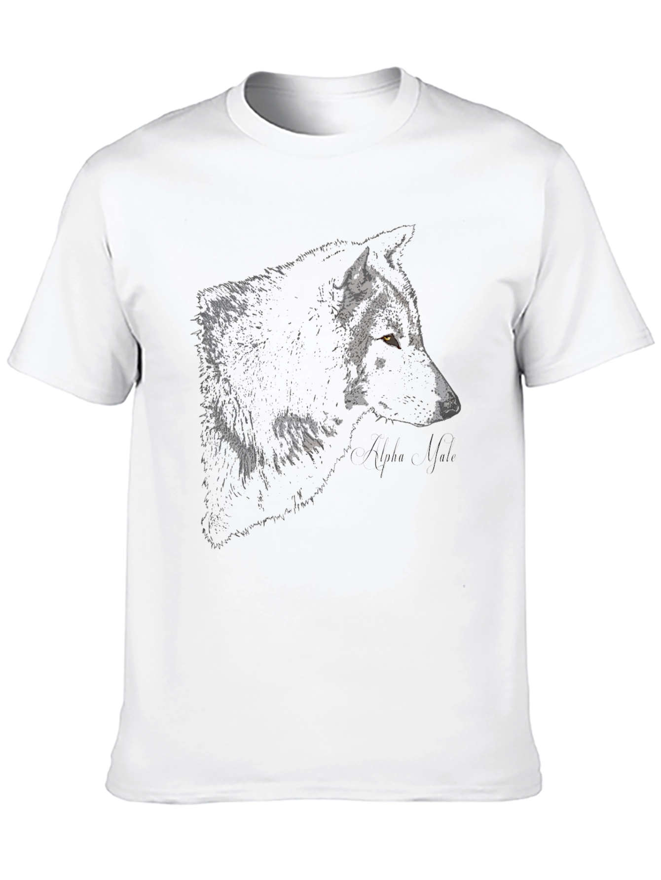 Alpha Wolf Graphic Tee - Black Cotton Blend