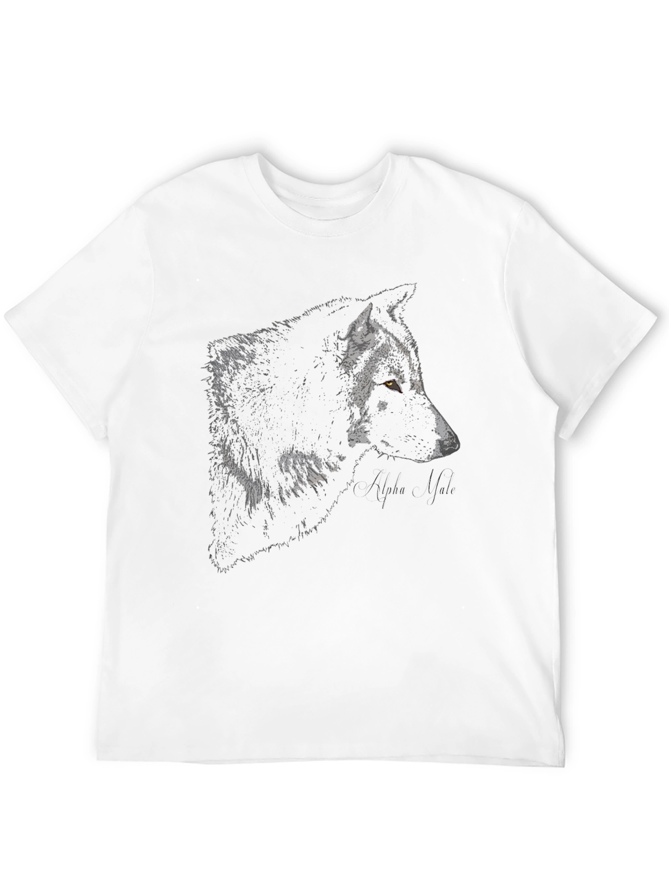 Alpha Wolf Graphic Tee - Black Cotton Blend