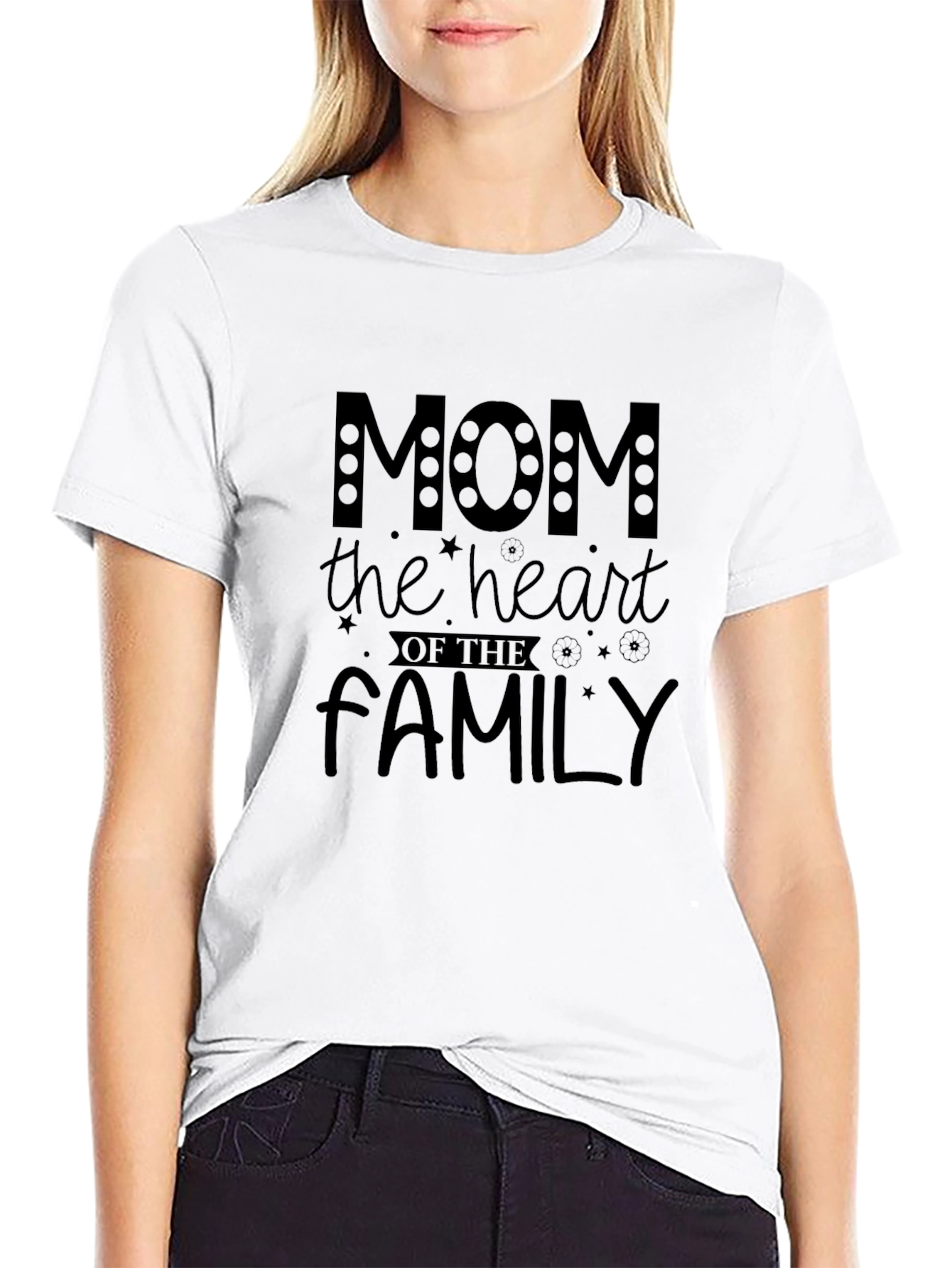 Mom Heart of the Family Black T-Shirt
