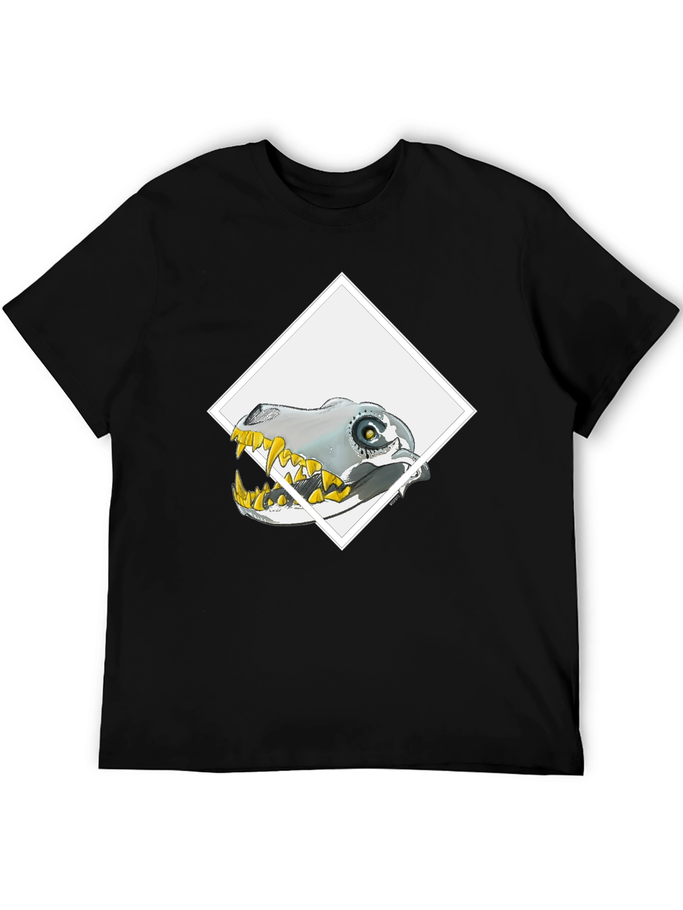Robo-Dino Graphic Tee - Black Cotton Blend