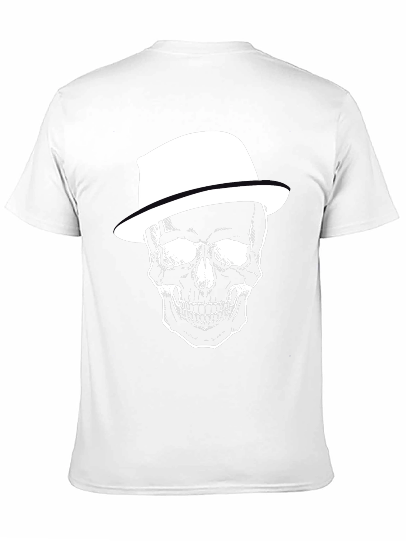 Skull with Hat Graphic Print Mens T-Shirt