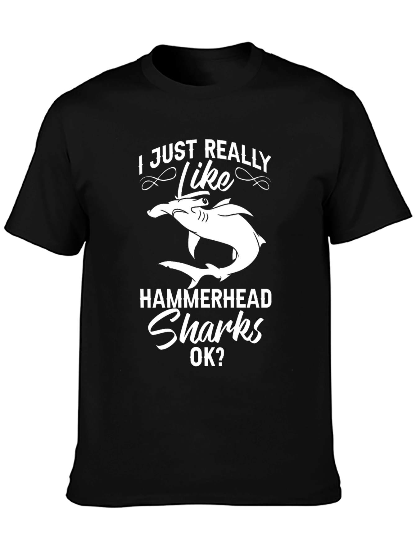 Hammerhead Sharks Graphic Tee - Black Cotton