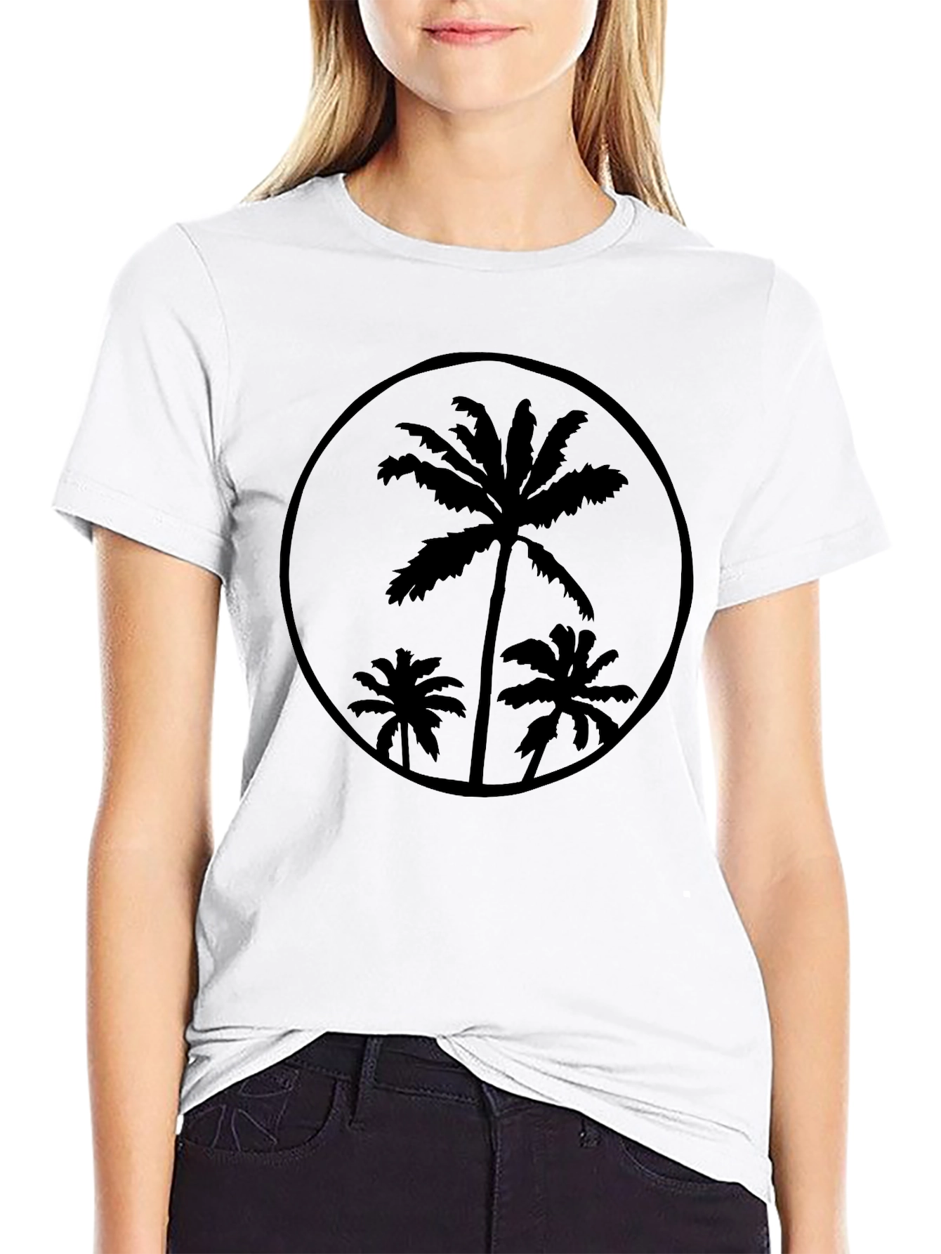 Black Palm Tree Graphic T-Shirt