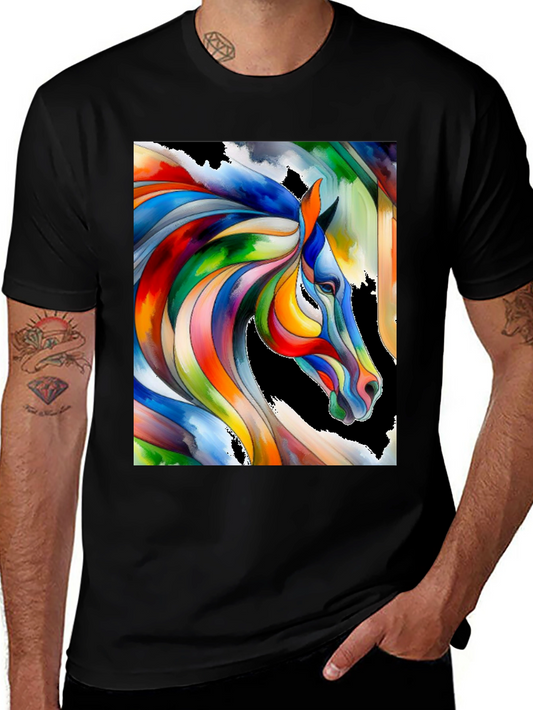 Colorful Horse Graphic Tee - Artistic Design