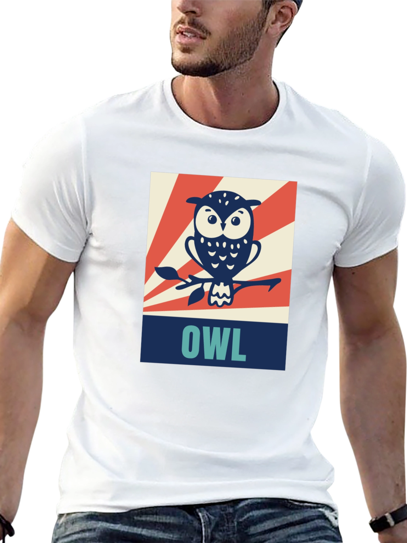 Retro Owl Graphic Tee - Cool Bird Design