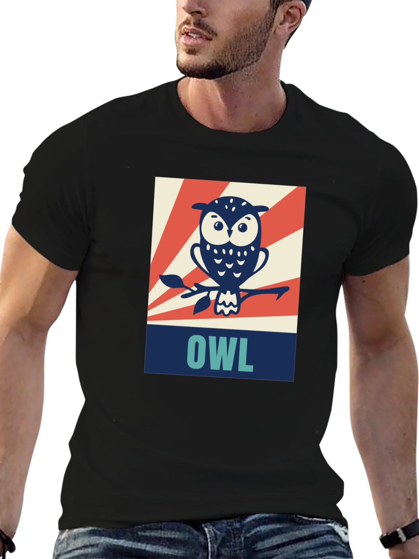 Retro Owl Graphic Tee - Cool Bird Design