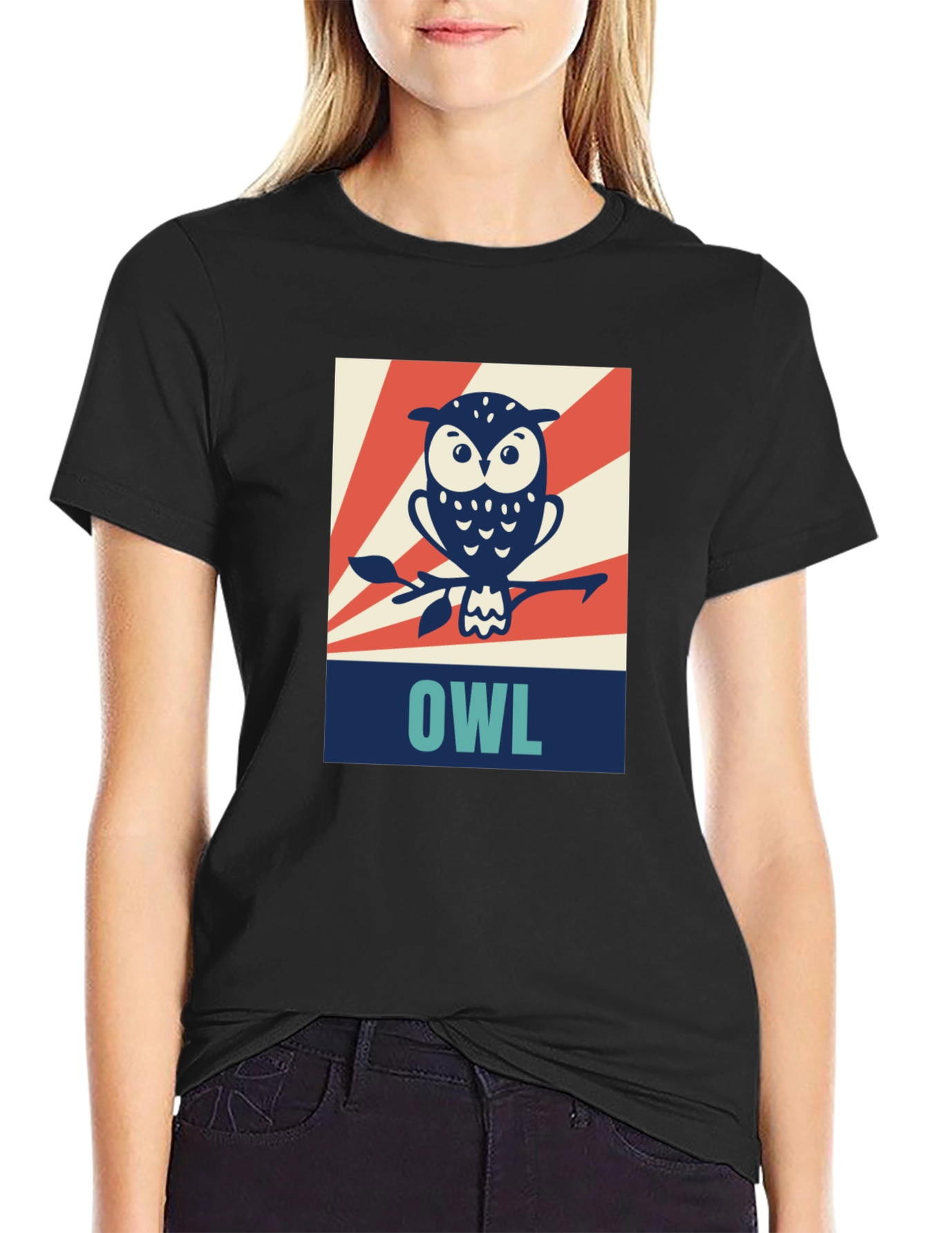 Retro Owl Graphic Tee - Cool Bird Design