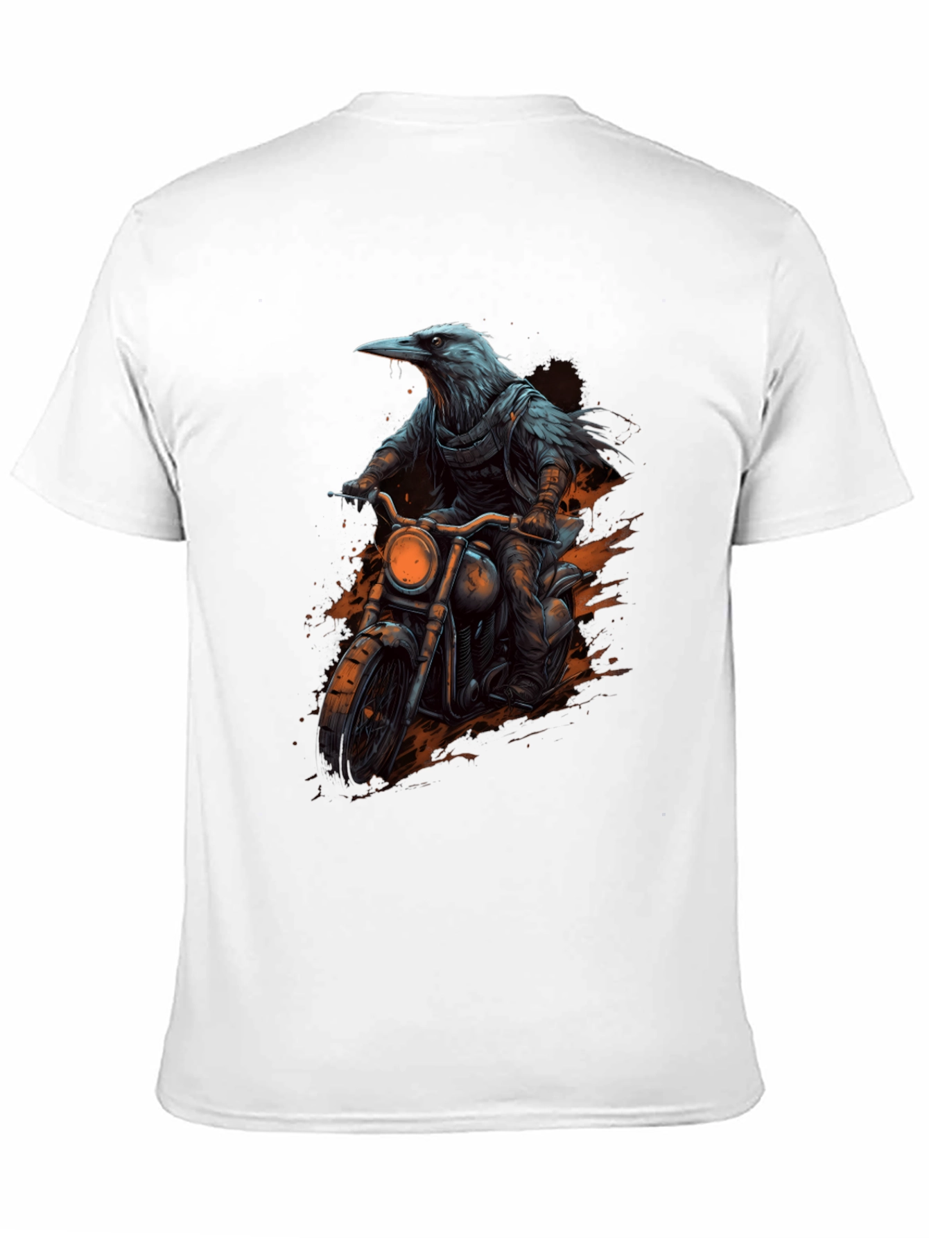 Raven Rider Graphic Tee - Cool Biker Crow T-Shirt