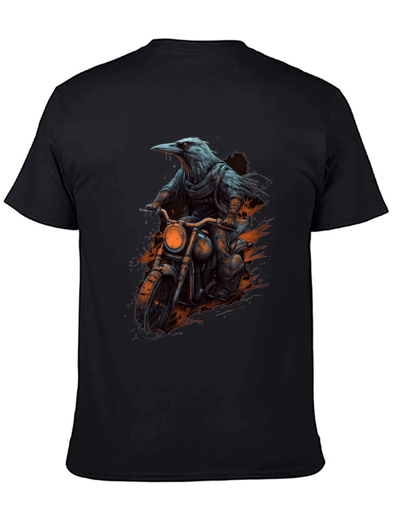 Raven Rider Graphic Tee - Cool Biker Crow T-Shirt