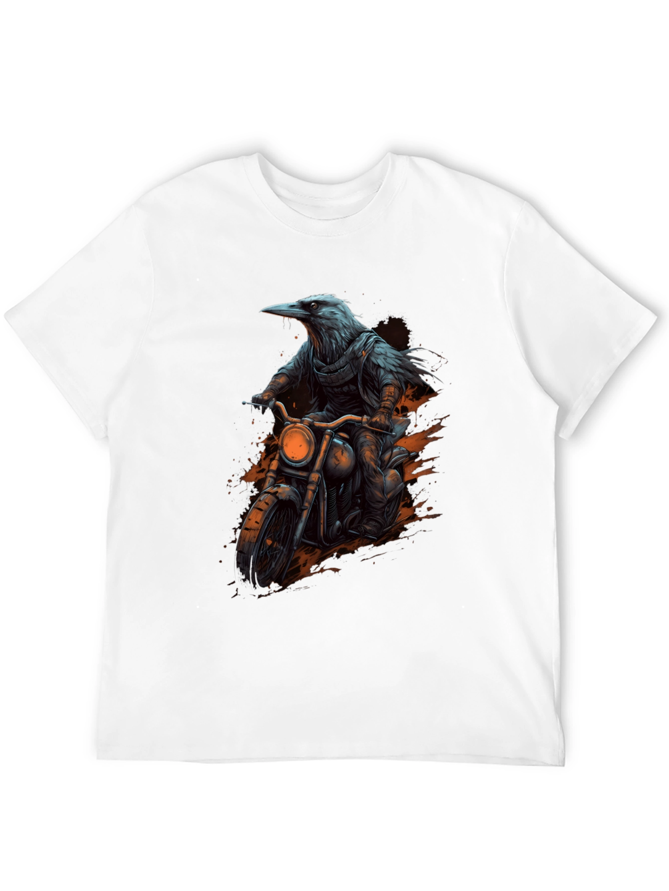 Raven Rider Graphic Tee - Cool Biker Crow T-Shirt