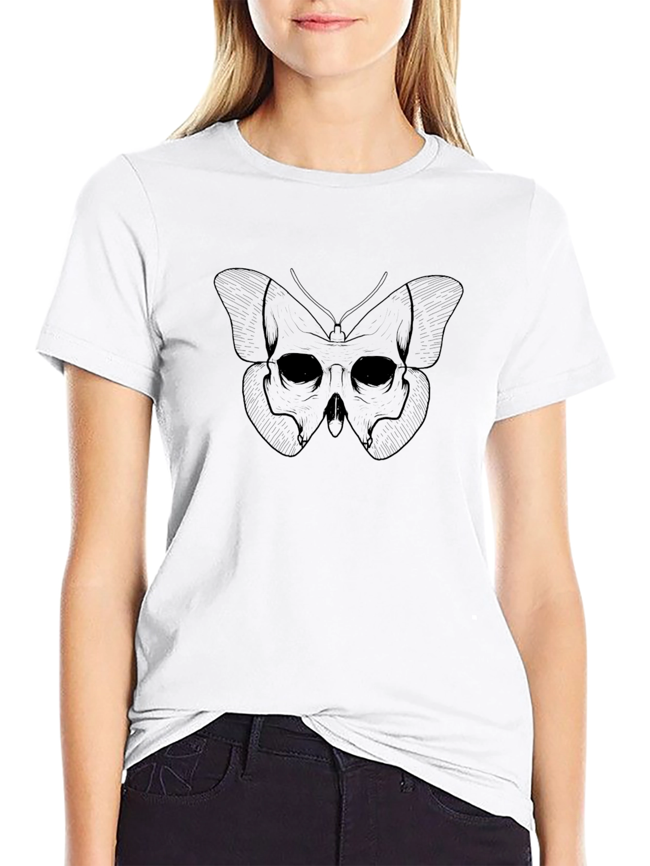 Skull Butterfly Graphic Tee - Mens