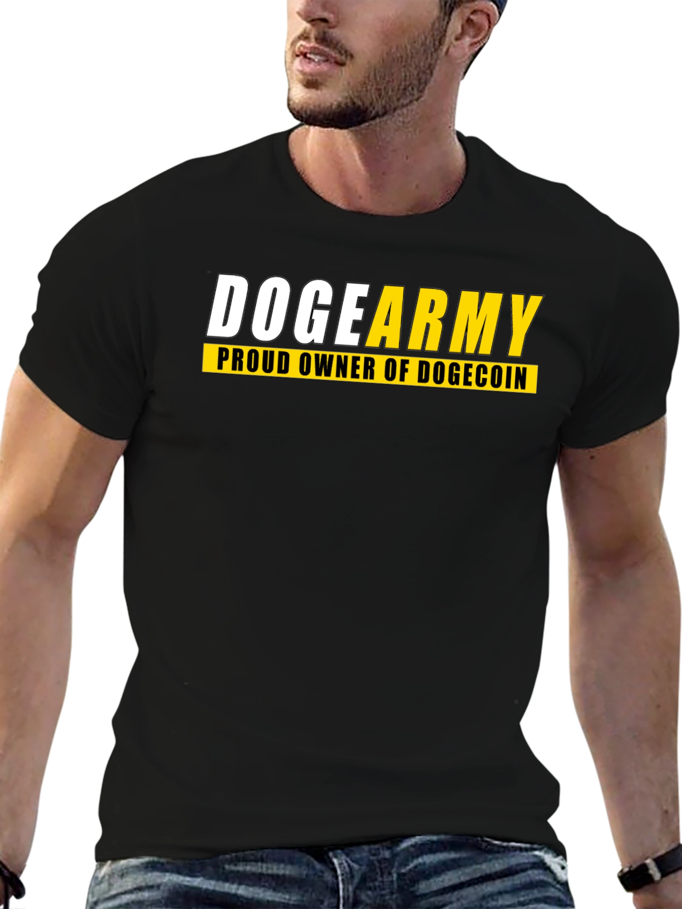 Doge Army Proud Owner Dogecoin Black T-Shirt