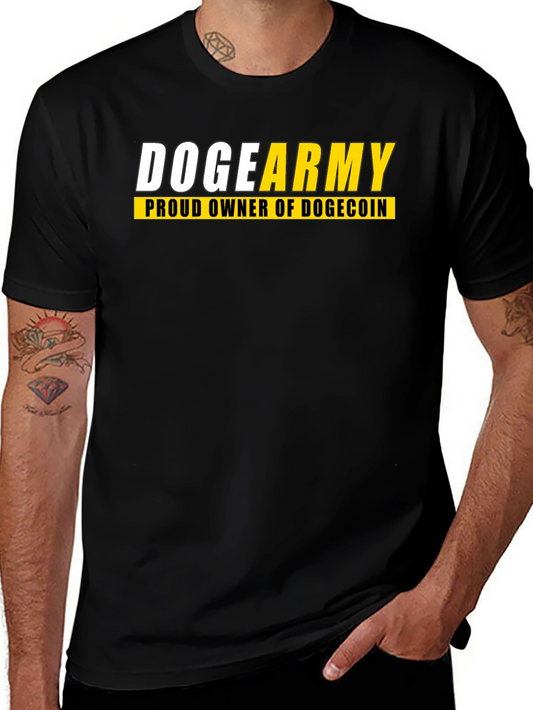 Doge Army Proud Owner Dogecoin Black T-Shirt
