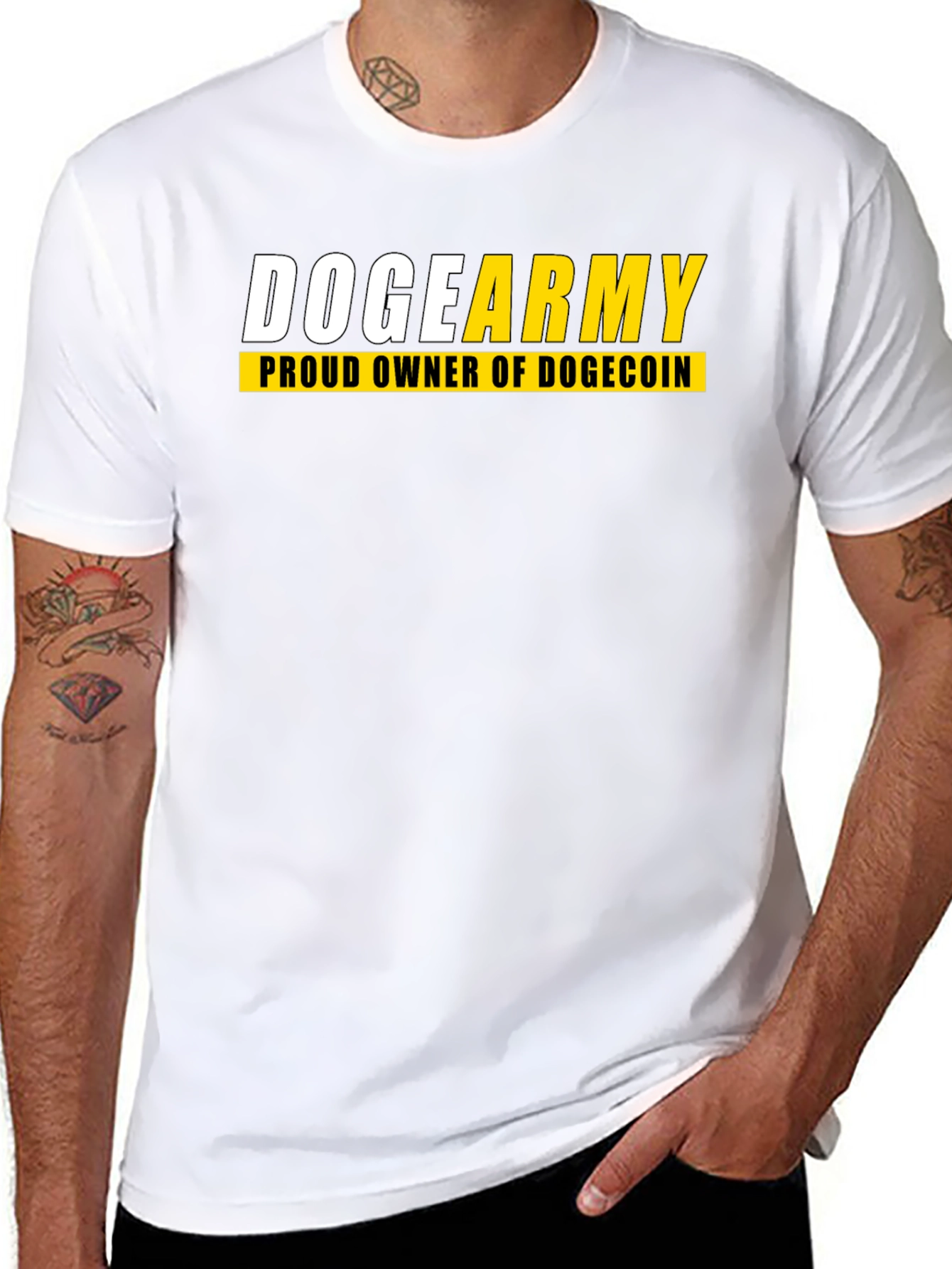 Doge Army Proud Owner Dogecoin Black T-Shirt