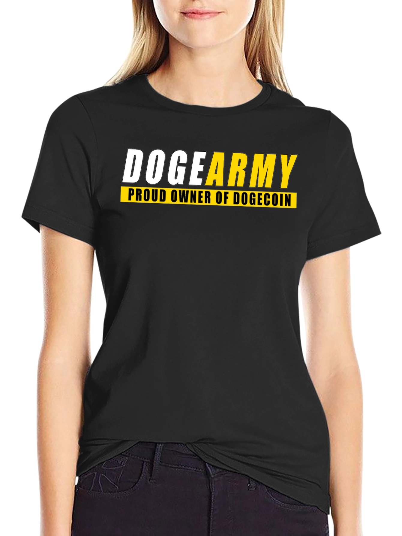Doge Army Proud Owner Dogecoin Black T-Shirt