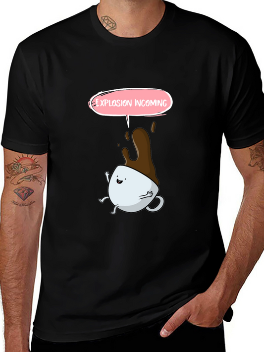 Explosion Incoming Cartoon Coffee T-Shirt