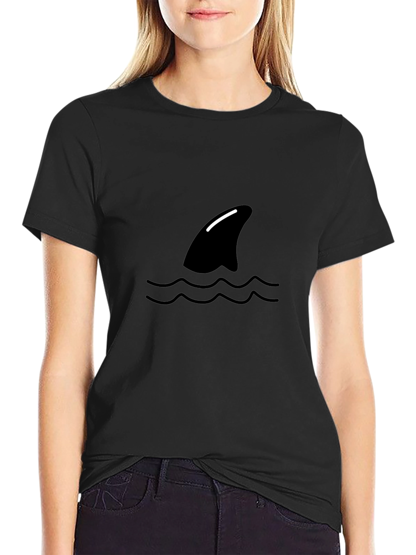Shark Fin Graphic Tee - Mens Black T-Shirt
