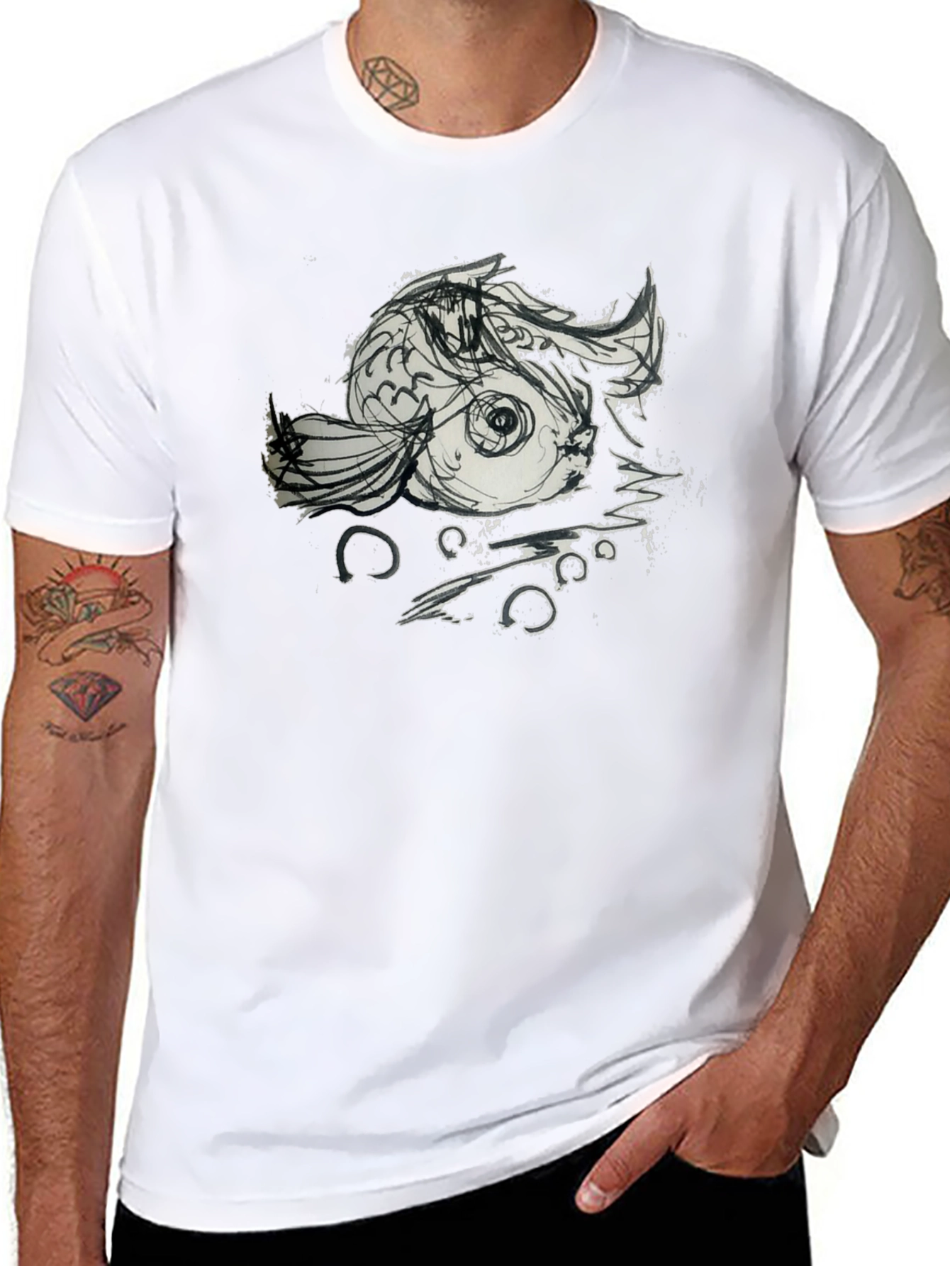 Koi Fish Graphic Tee - Unique Artistic Design