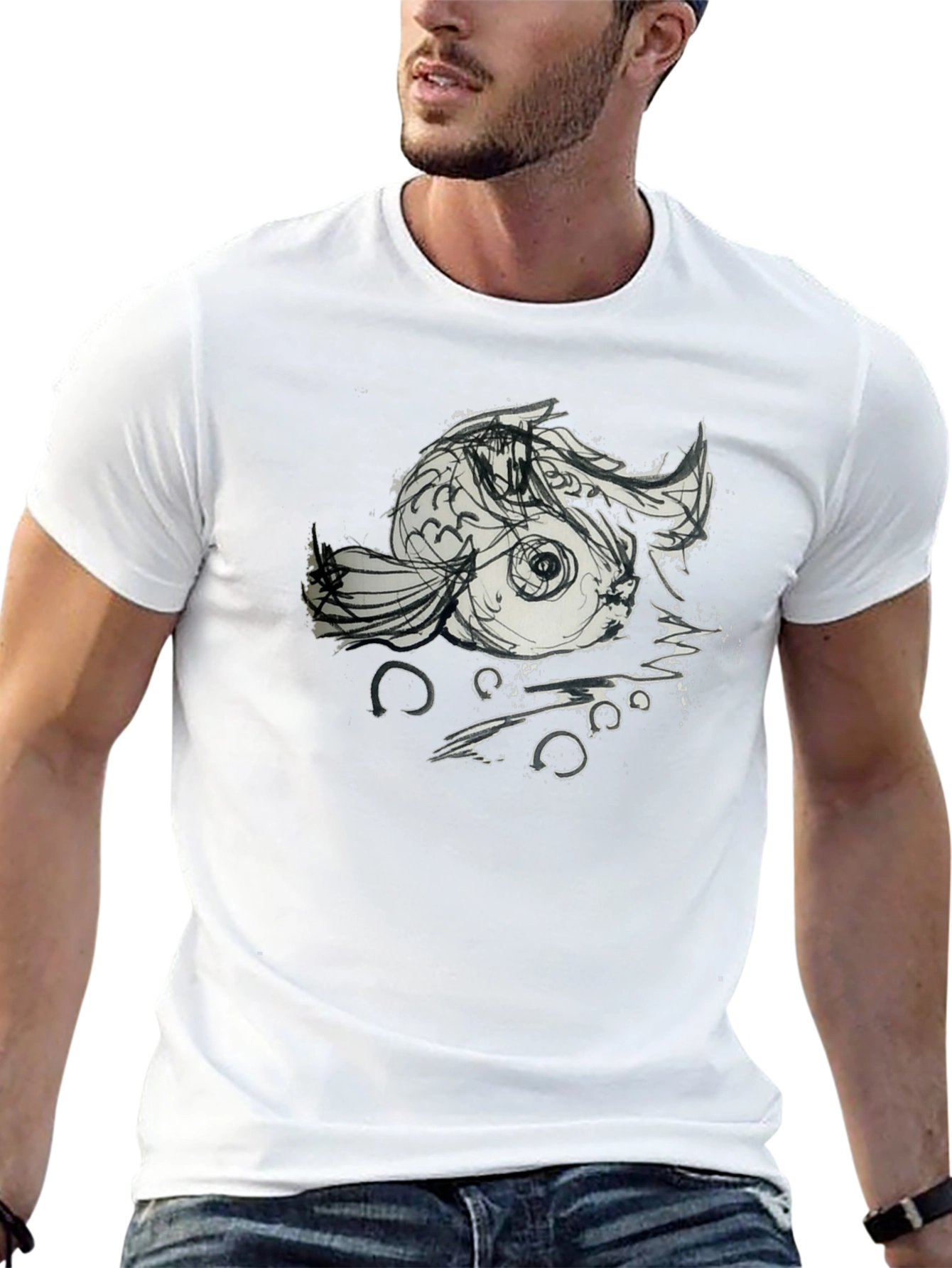 Koi Fish Graphic Tee - Unique Artistic Design