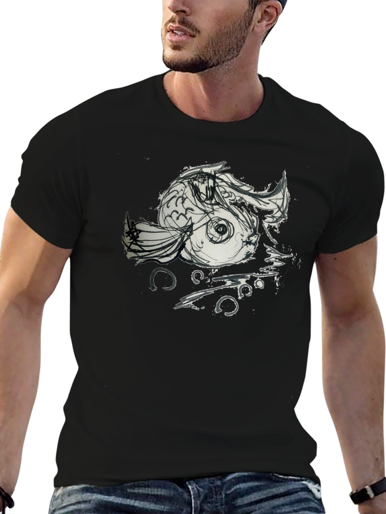 Koi Fish Graphic Tee - Unique Artistic Design