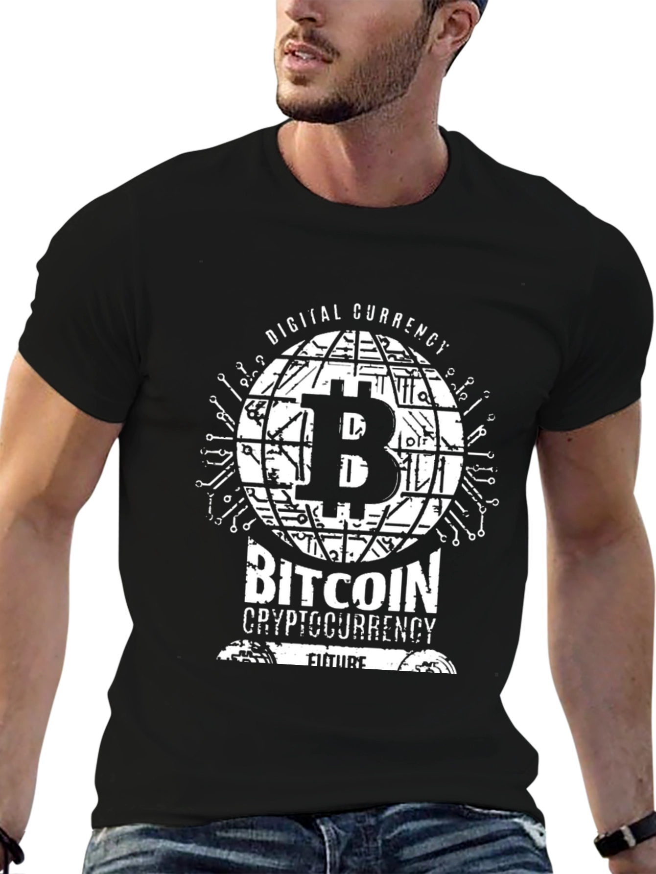 Bitcoin Cryptocurrency Black T-Shirt