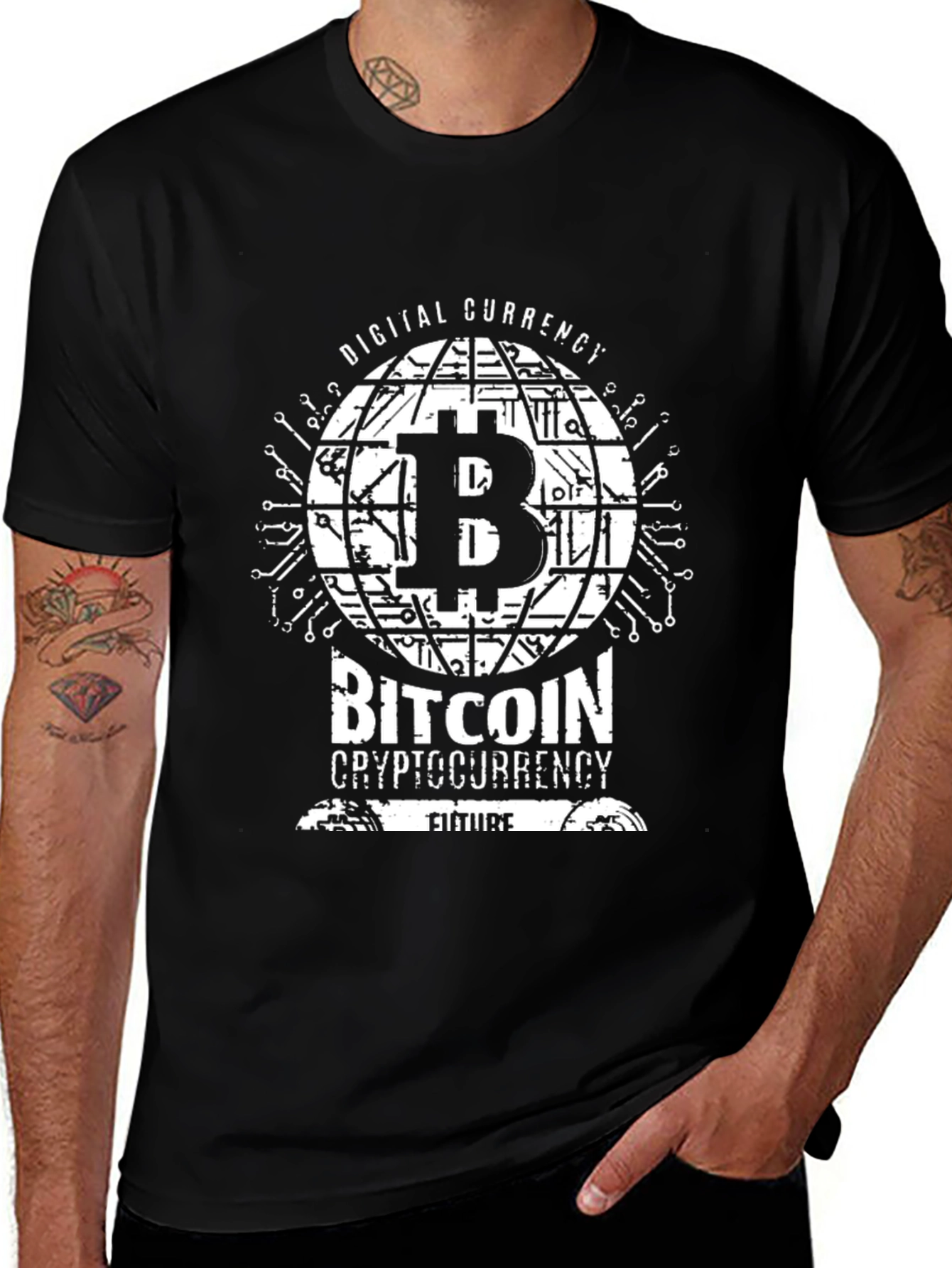 Bitcoin Cryptocurrency Black T-Shirt