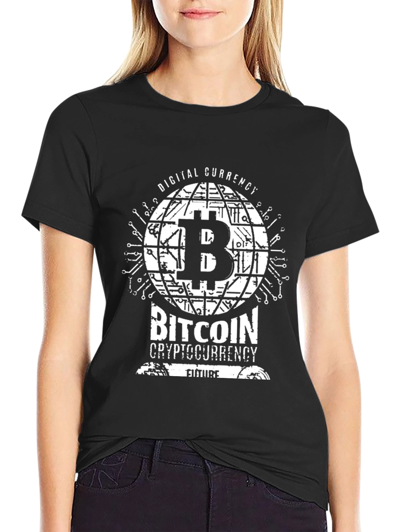 Bitcoin Cryptocurrency Black T-Shirt