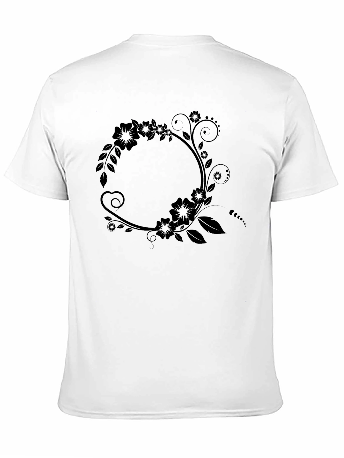 Floral Circle Graphic Tee - Black