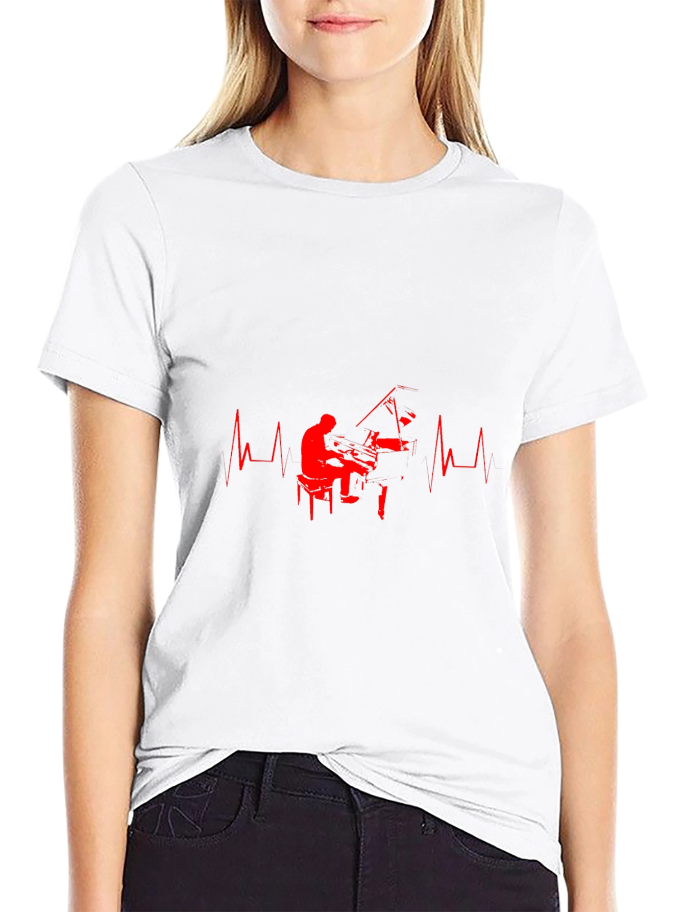 Piano Heartbeat Graphic Tee - Musicians Delight