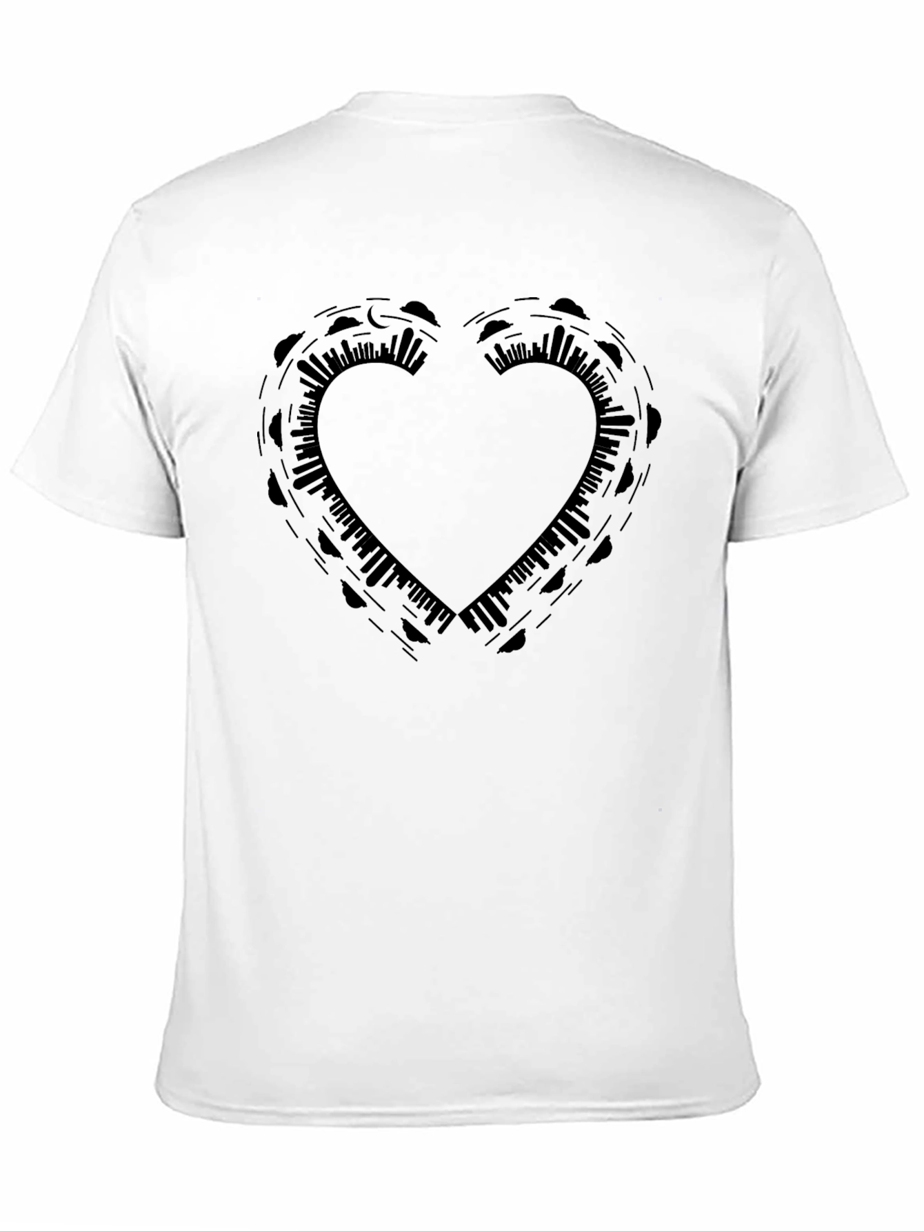 Heart Design Black T-Shirt