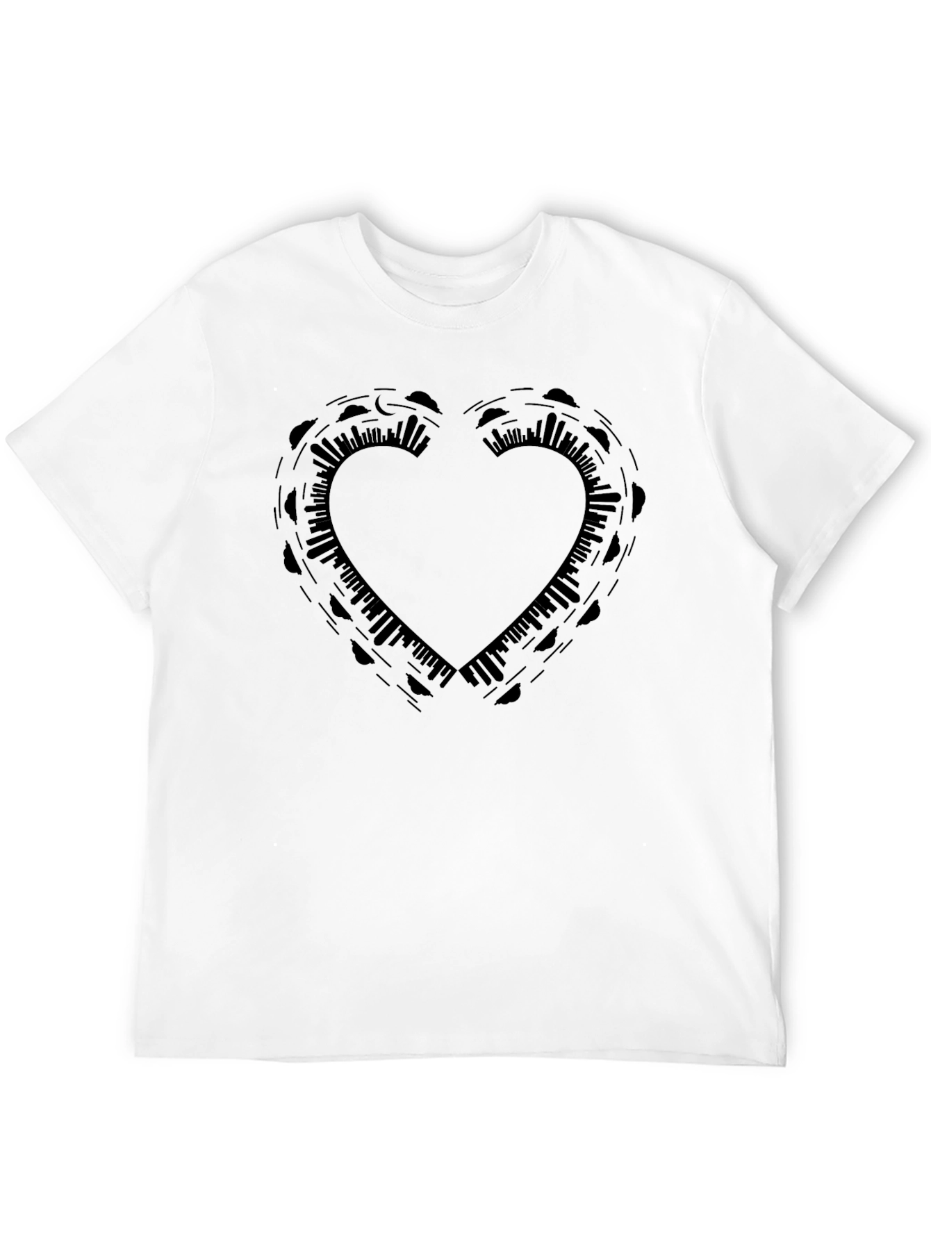 Heart Design Black T-Shirt