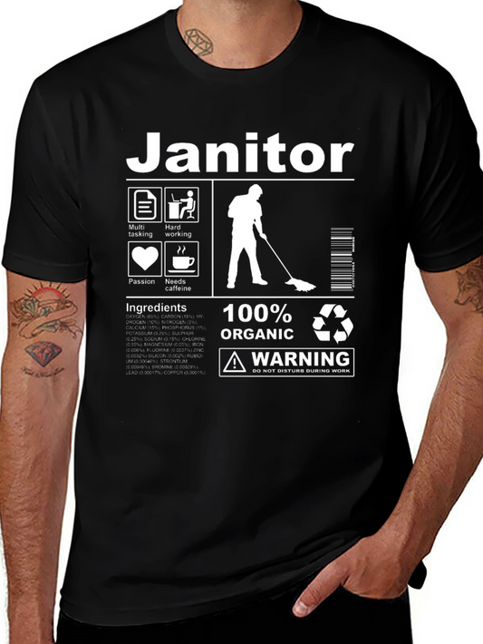 Janitor 100% Organic Warning T-Shirt