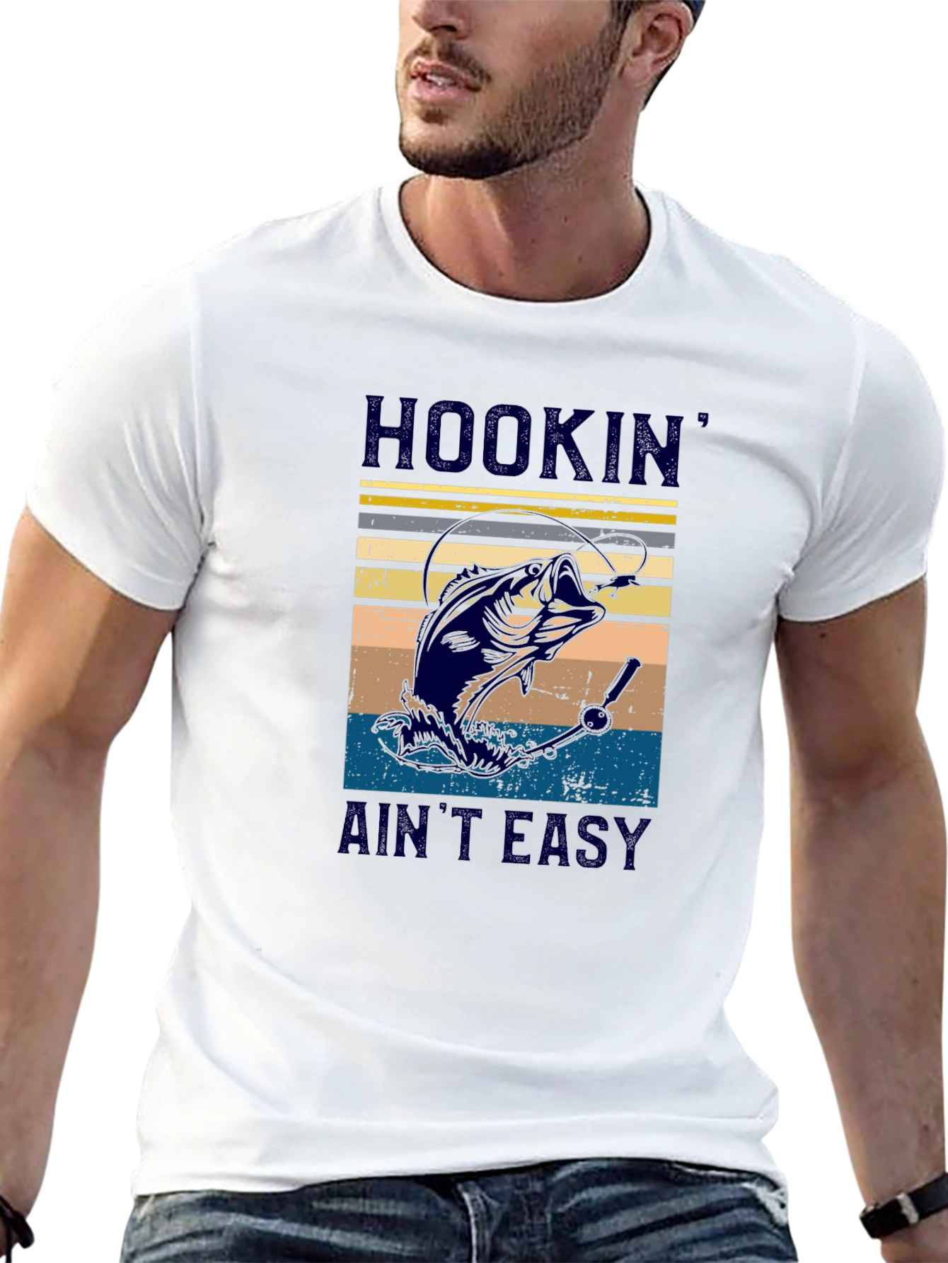 Hookin Aint Easy Fishing Graphic T-Shirt